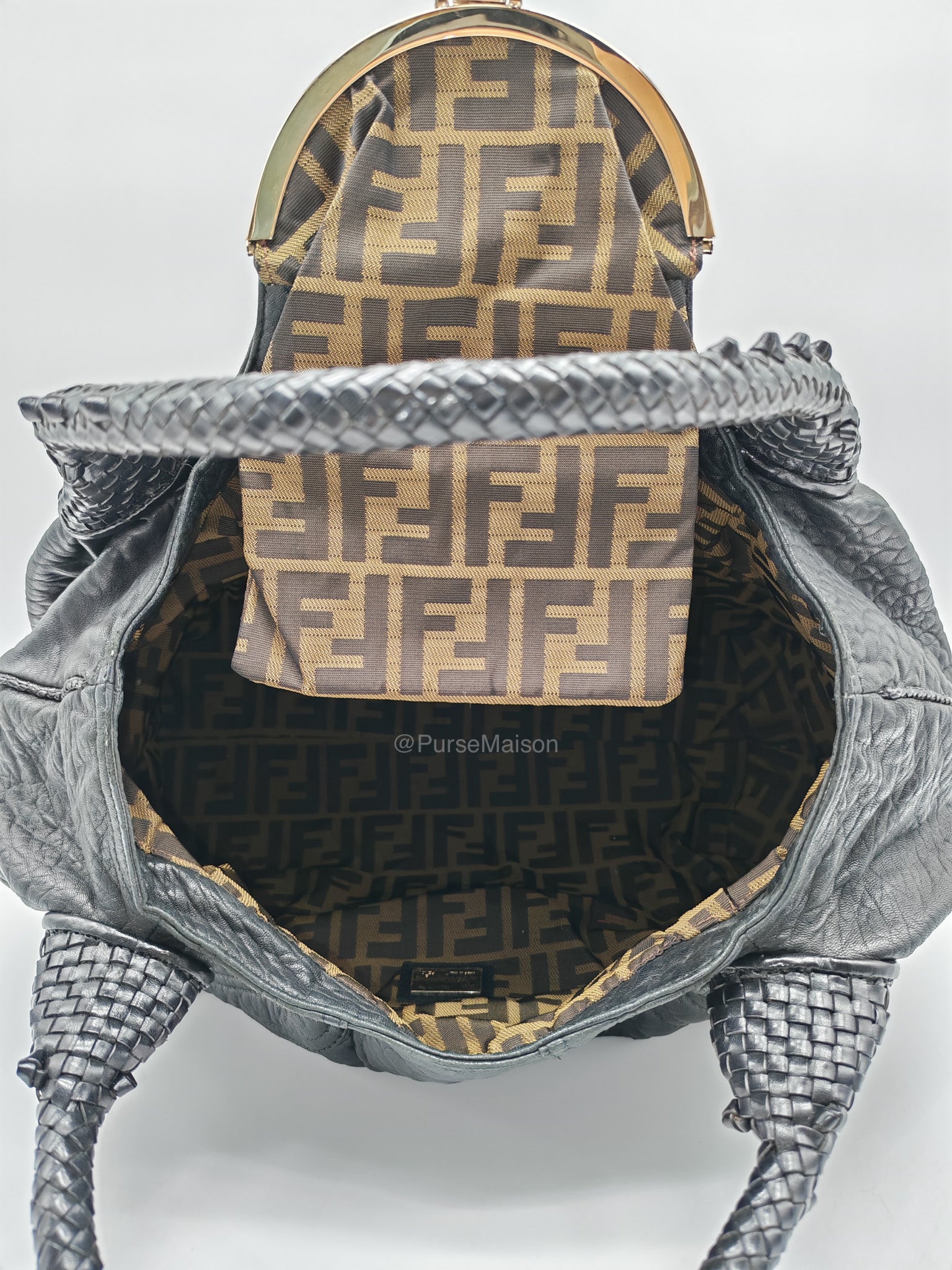 Fendi Spy Bag in Black Nappa Nuvolata Leather