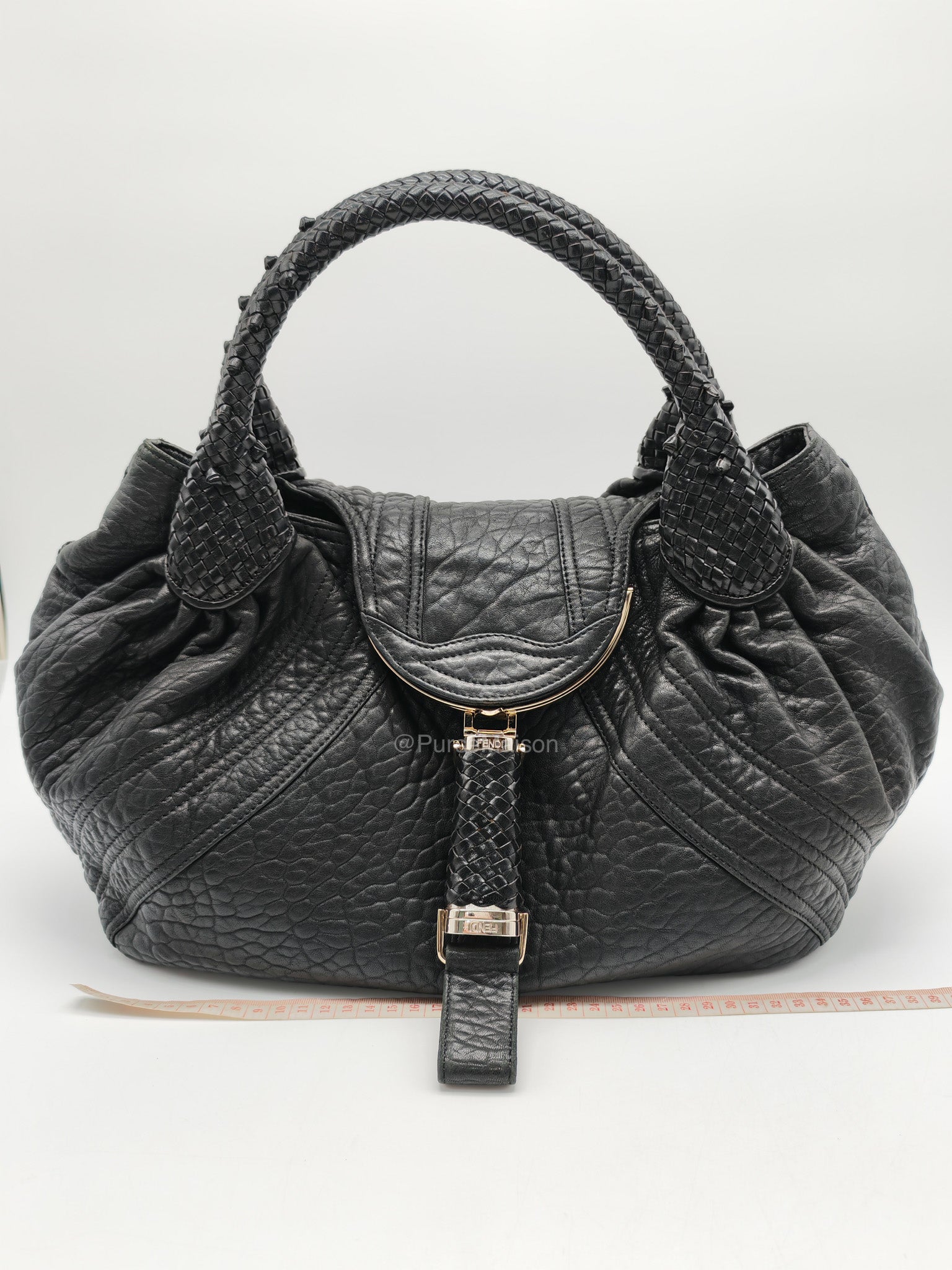 Fendi Spy Bag in Black Nappa Nuvolata Leather