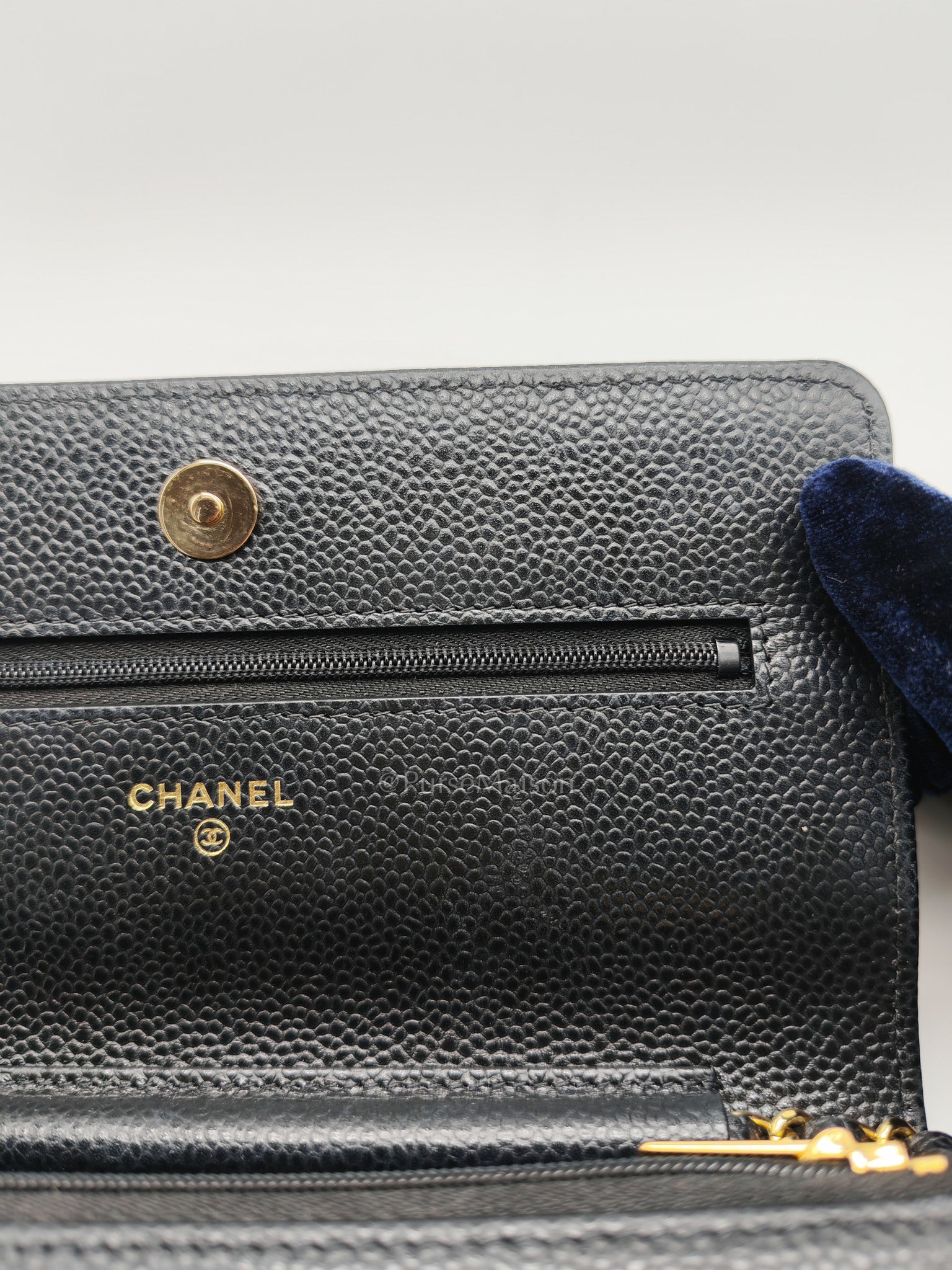 Chanel Classic Wallet on Chain in Black Quilted Caviar Leather and Gold Hardware Microchip