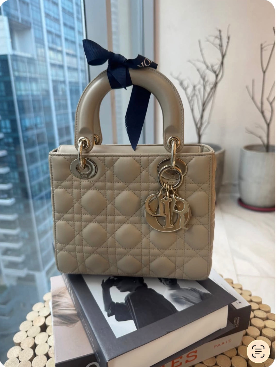 Lady Dior My ABCDior Small Bag in Desert Taupe Cannage Lambskin Leather & Light Gold Hardware