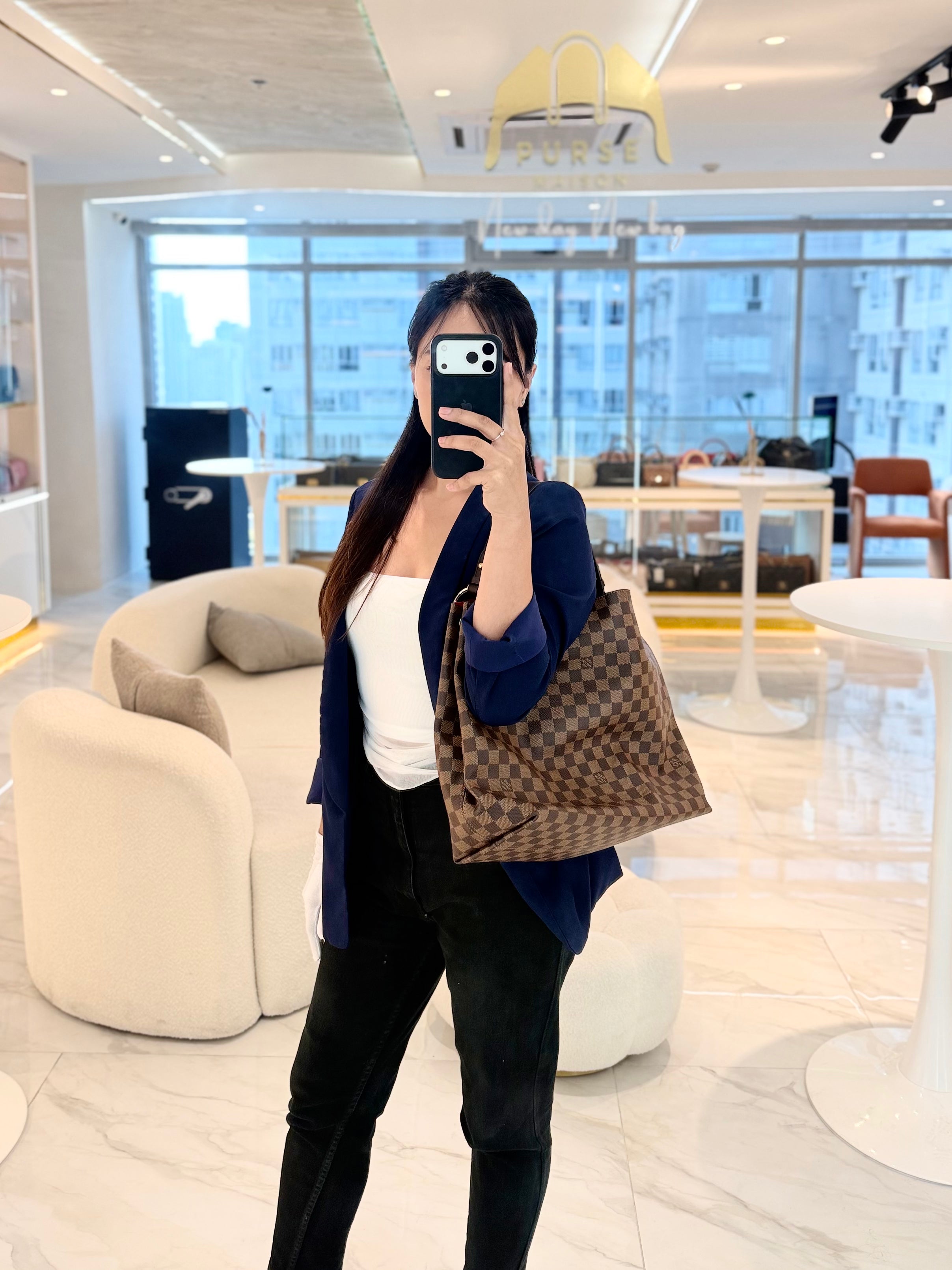 Gracefully MM in Damier Ebene Canvas (Microchip)