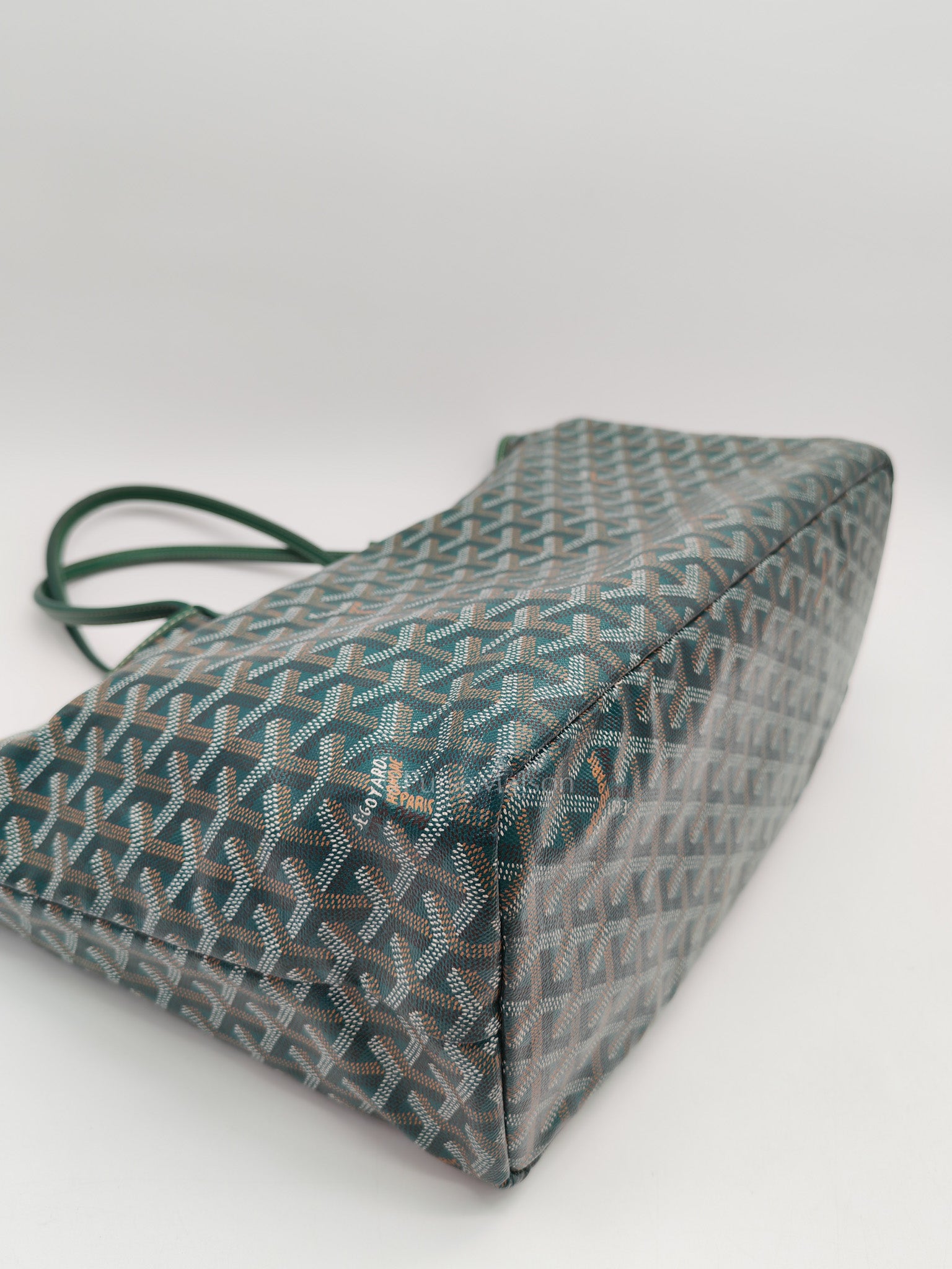 Goyard Saint Louis PM Tote Bag in Green Goyardine Canvas