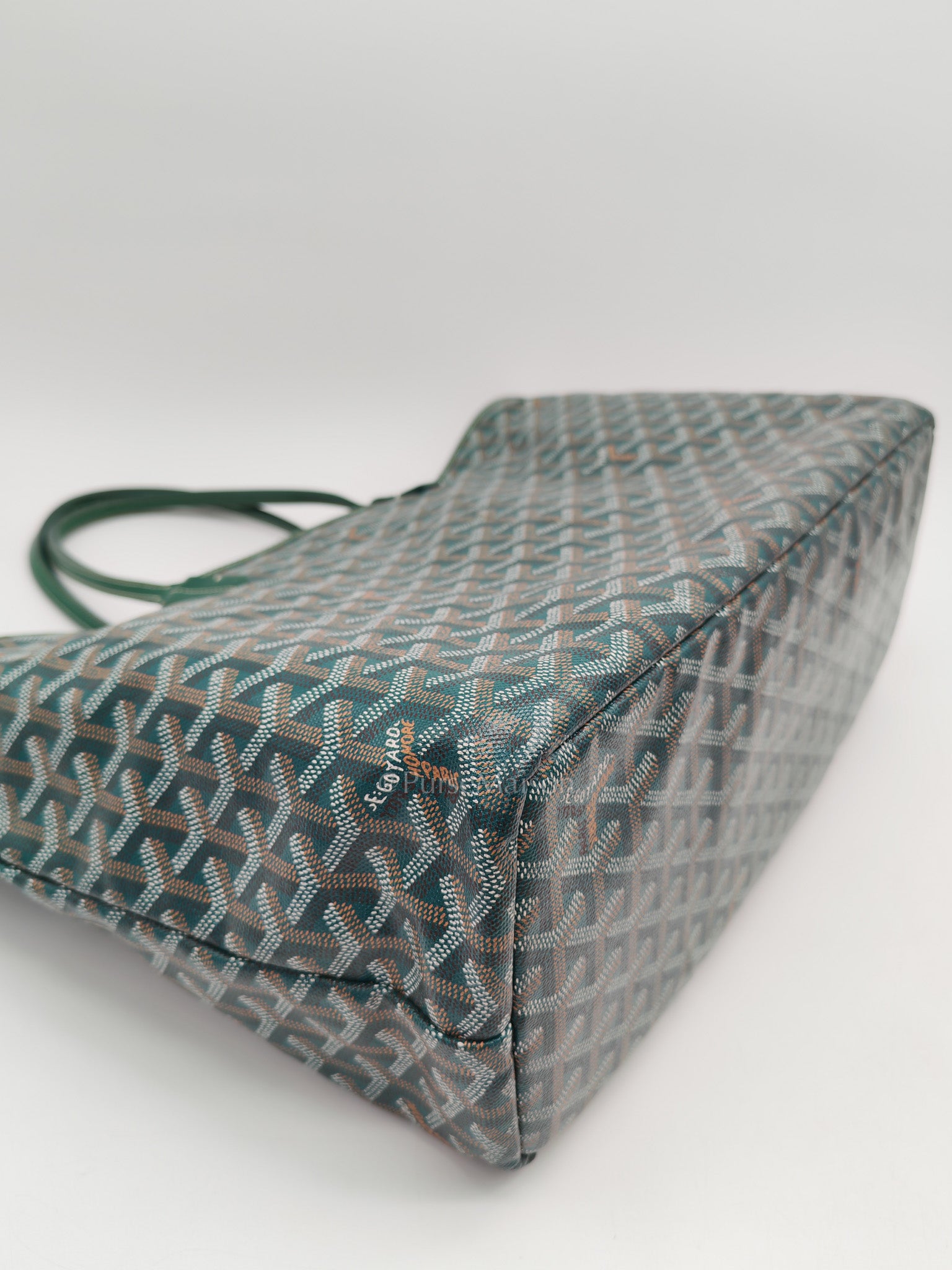 Goyard Saint Louis PM Tote Bag in Green Goyardine Canvas