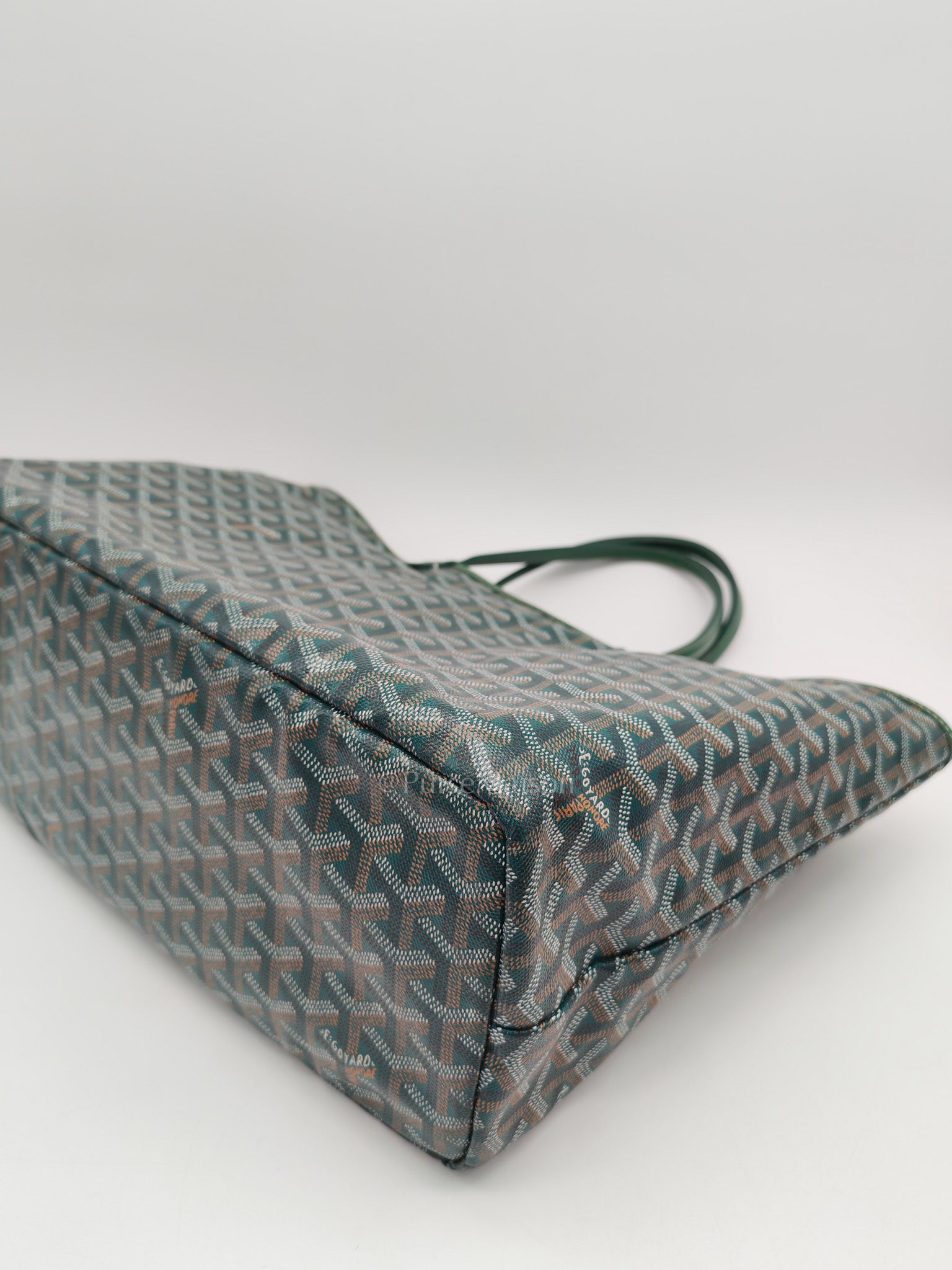 Goyard Saint Louis PM Tote Bag in Green Goyardine Canvas