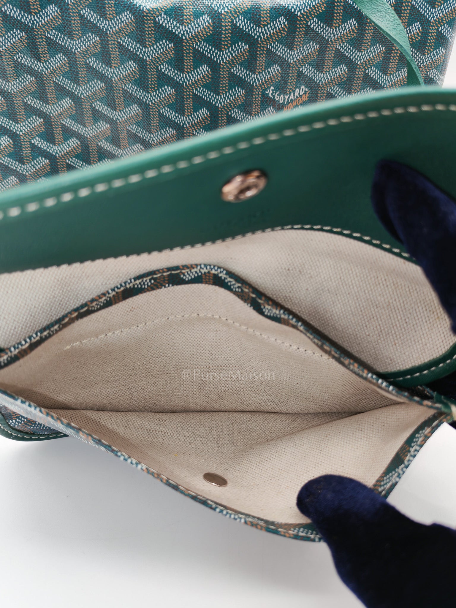 Goyard Saint Louis PM Tote Bag in Green Goyardine Canvas