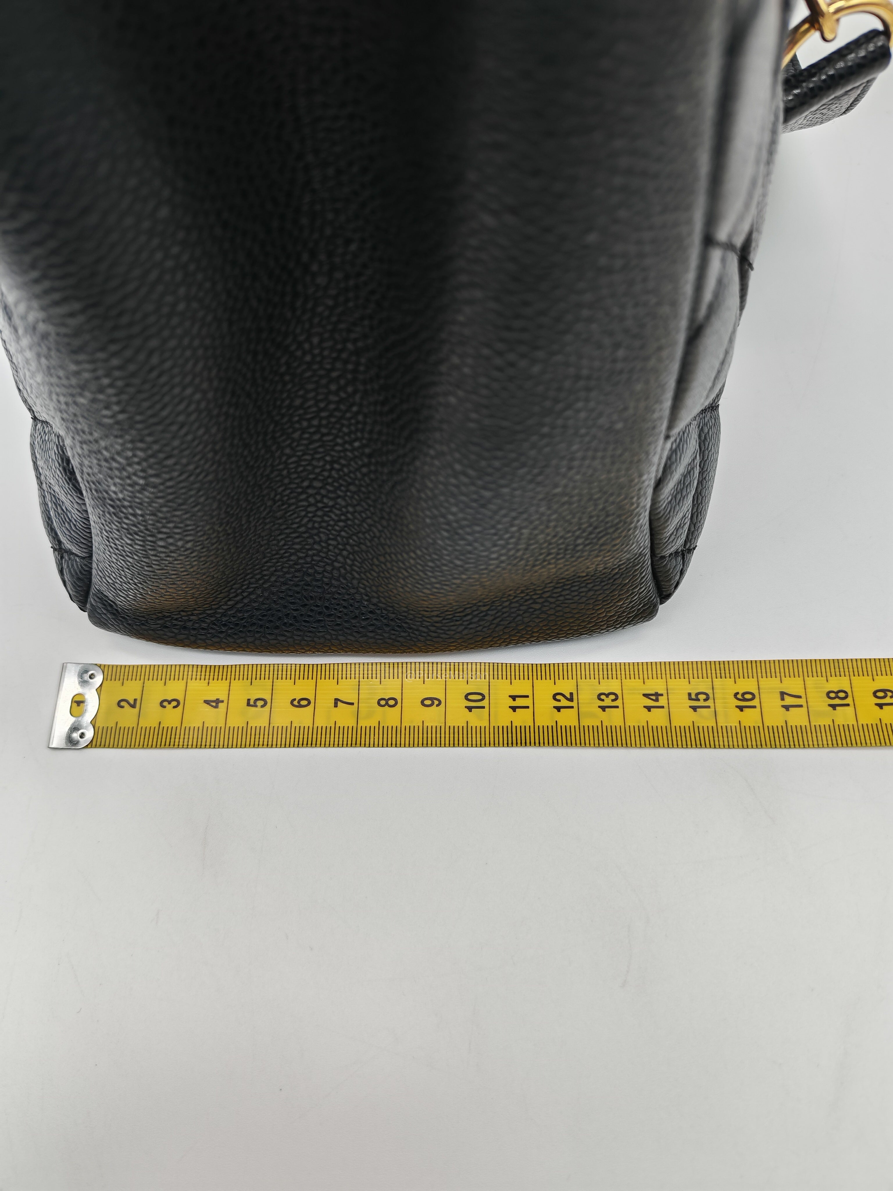 Chanel Grand Shopping Tote (GST) in Black Quilted Caviar Leather and Gold Hardware Series 15