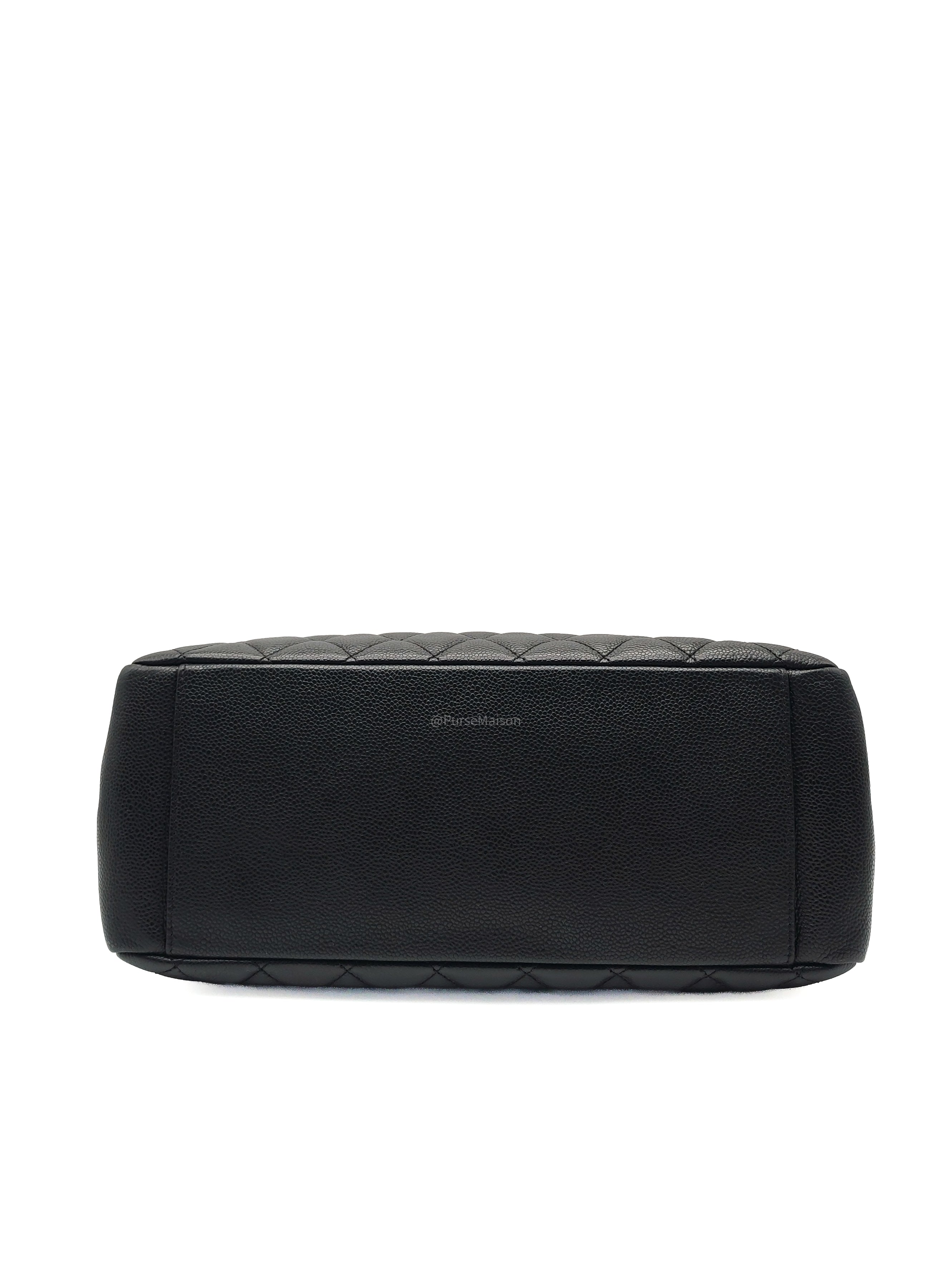 Chanel Grand Shopping Tote (GST) in Black Quilted Caviar Leather and Gold Hardware Series 15
