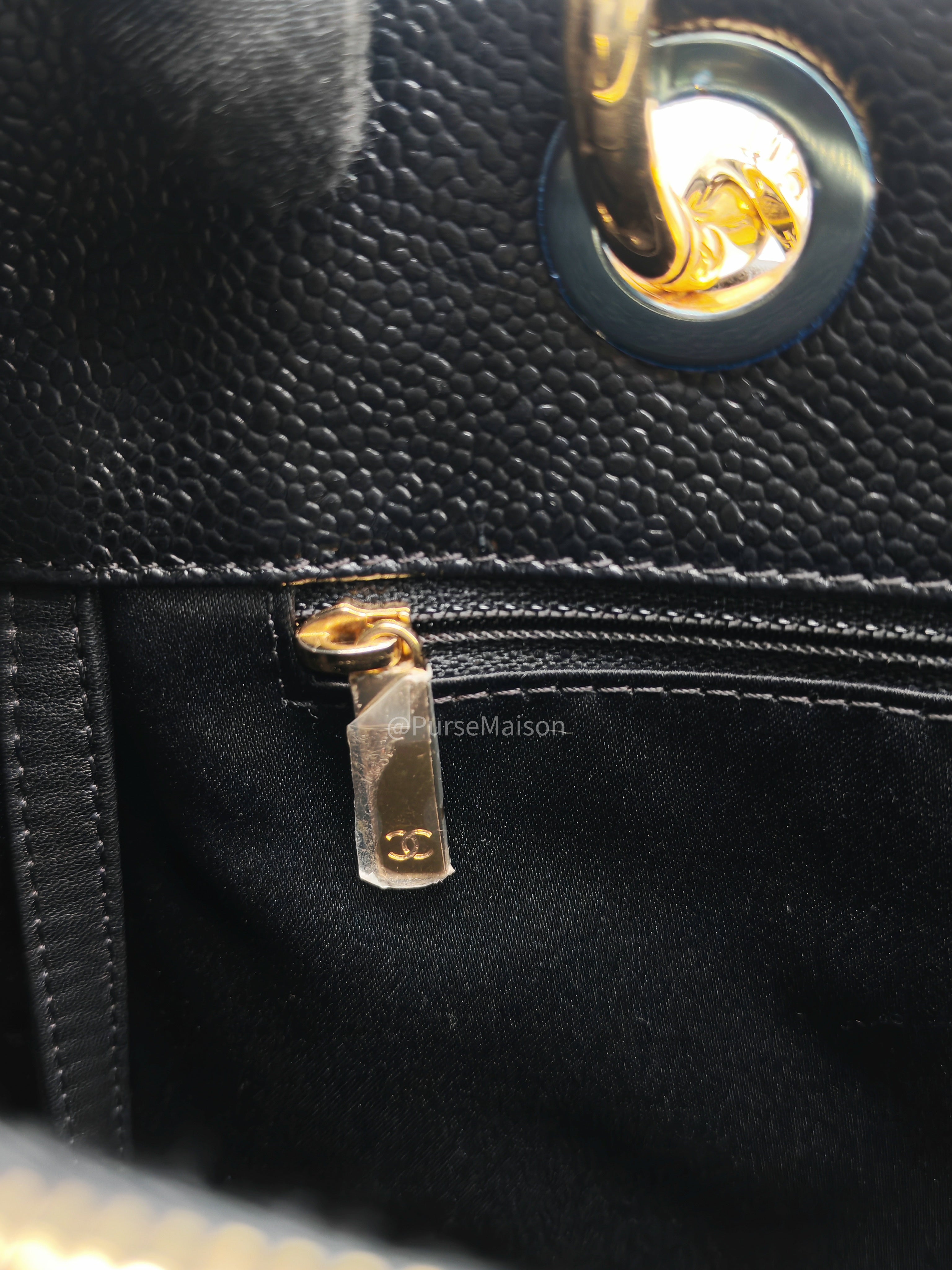 Chanel Grand Shopping Tote (GST) in Black Caviar Leather and Gold Hardware Series 18