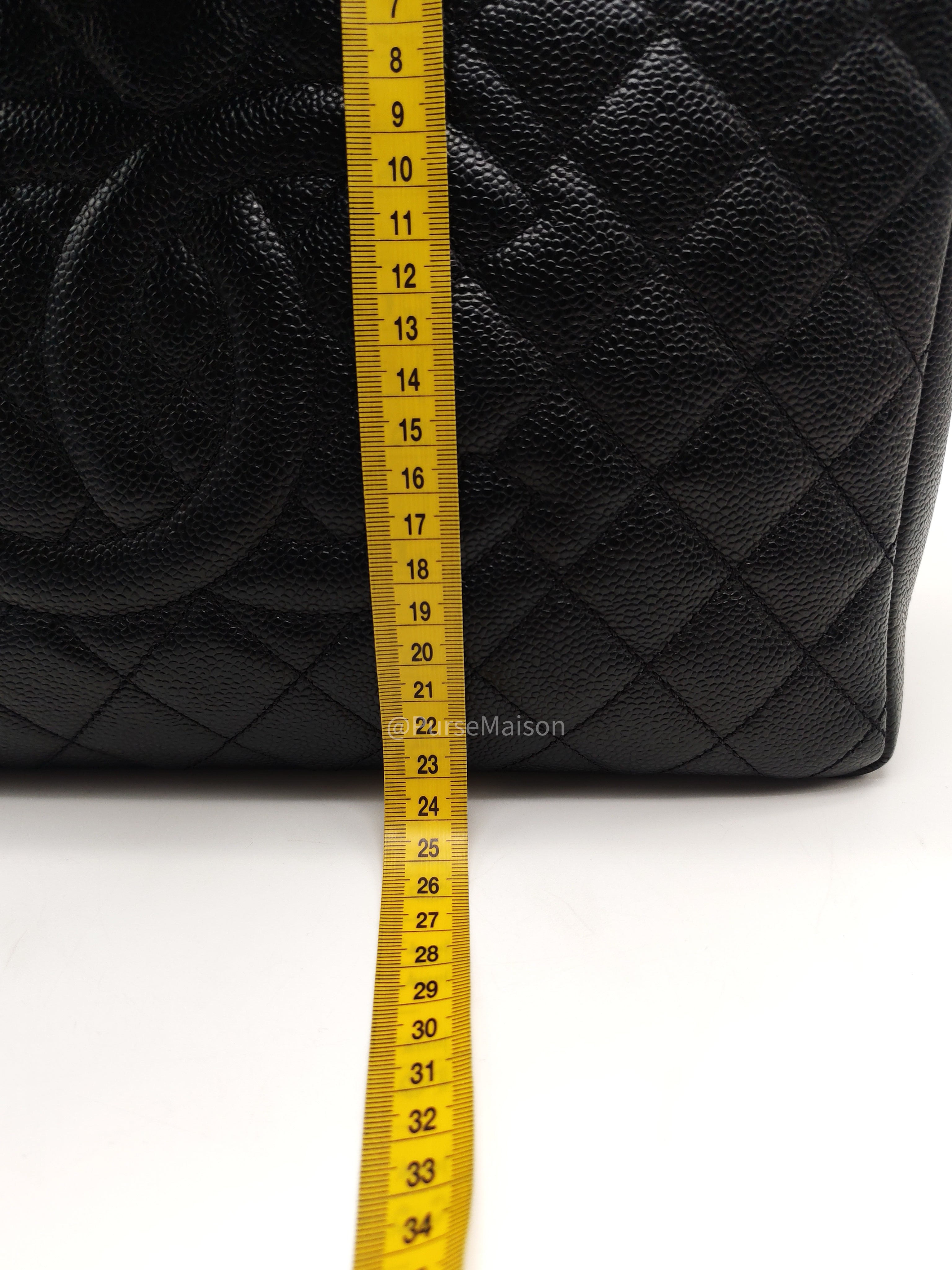 Chanel Grand Shopping Tote (GST) in Black Caviar Leather and Gold Hardware Series 18
