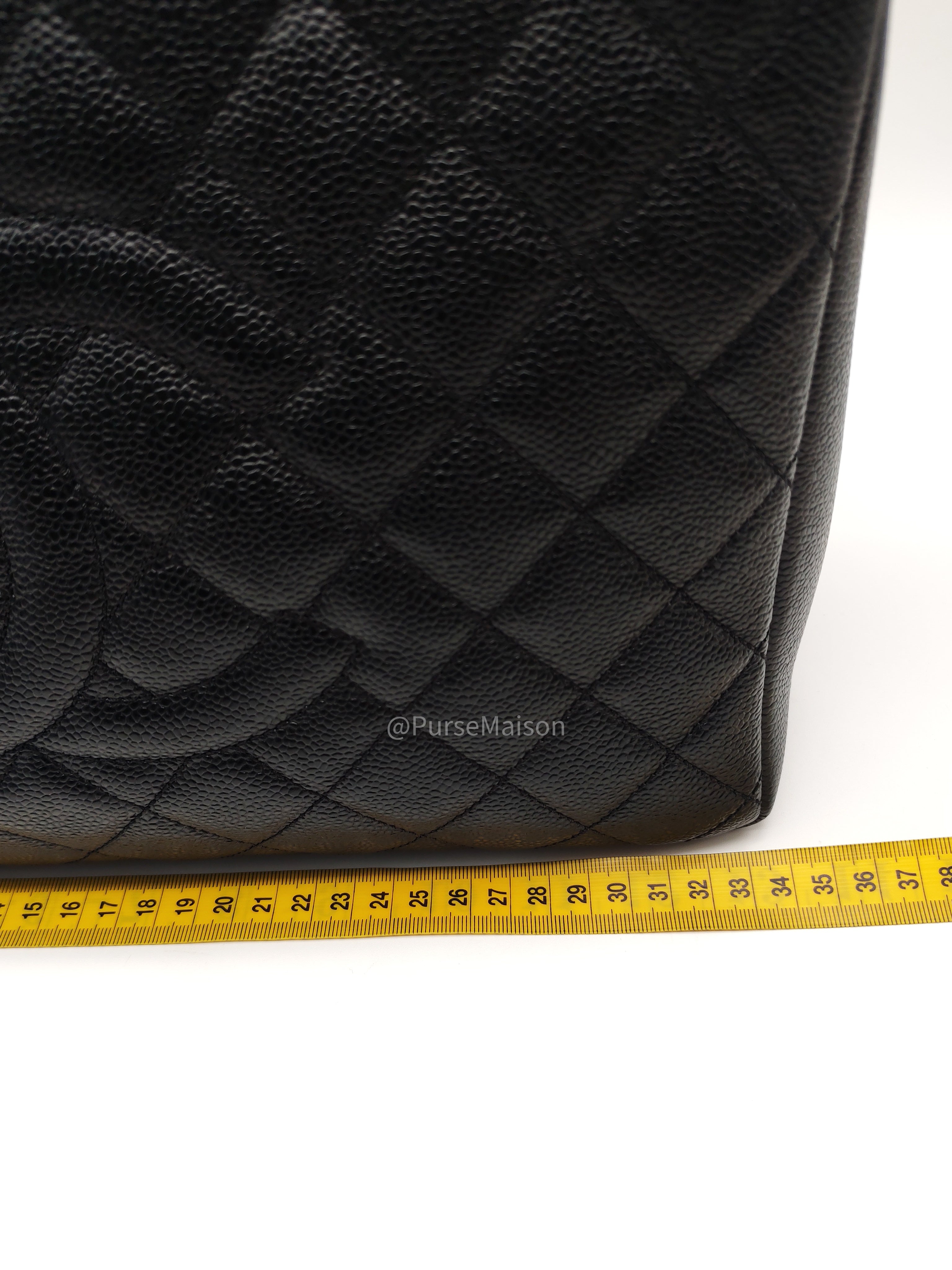 Chanel Grand Shopping Tote (GST) in Black Caviar Leather and Gold Hardware Series 18