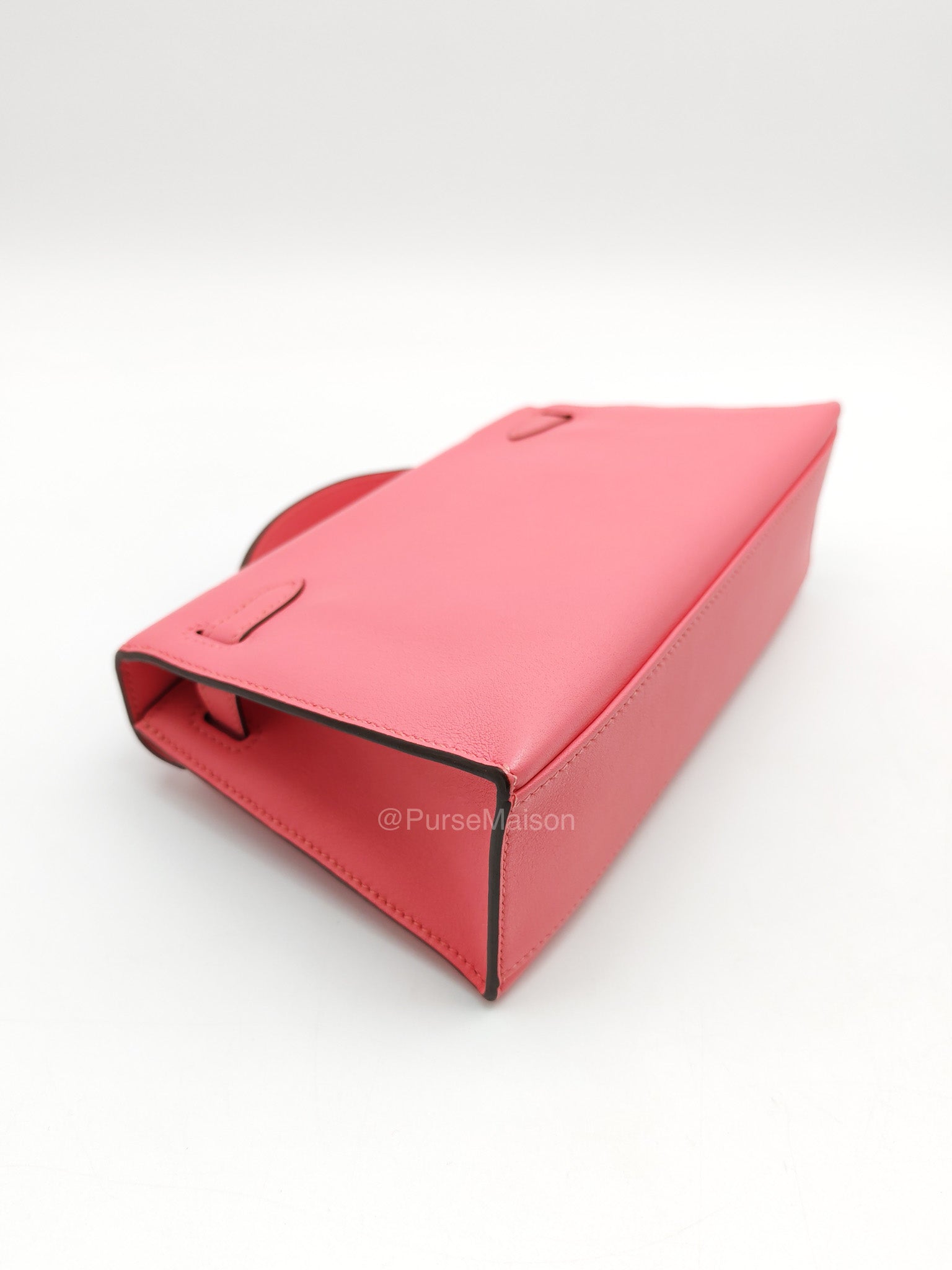 Hermes Kelly Pochette Rose Azalee in Swift Leather and Palladium Hardware Stamp A (2017)