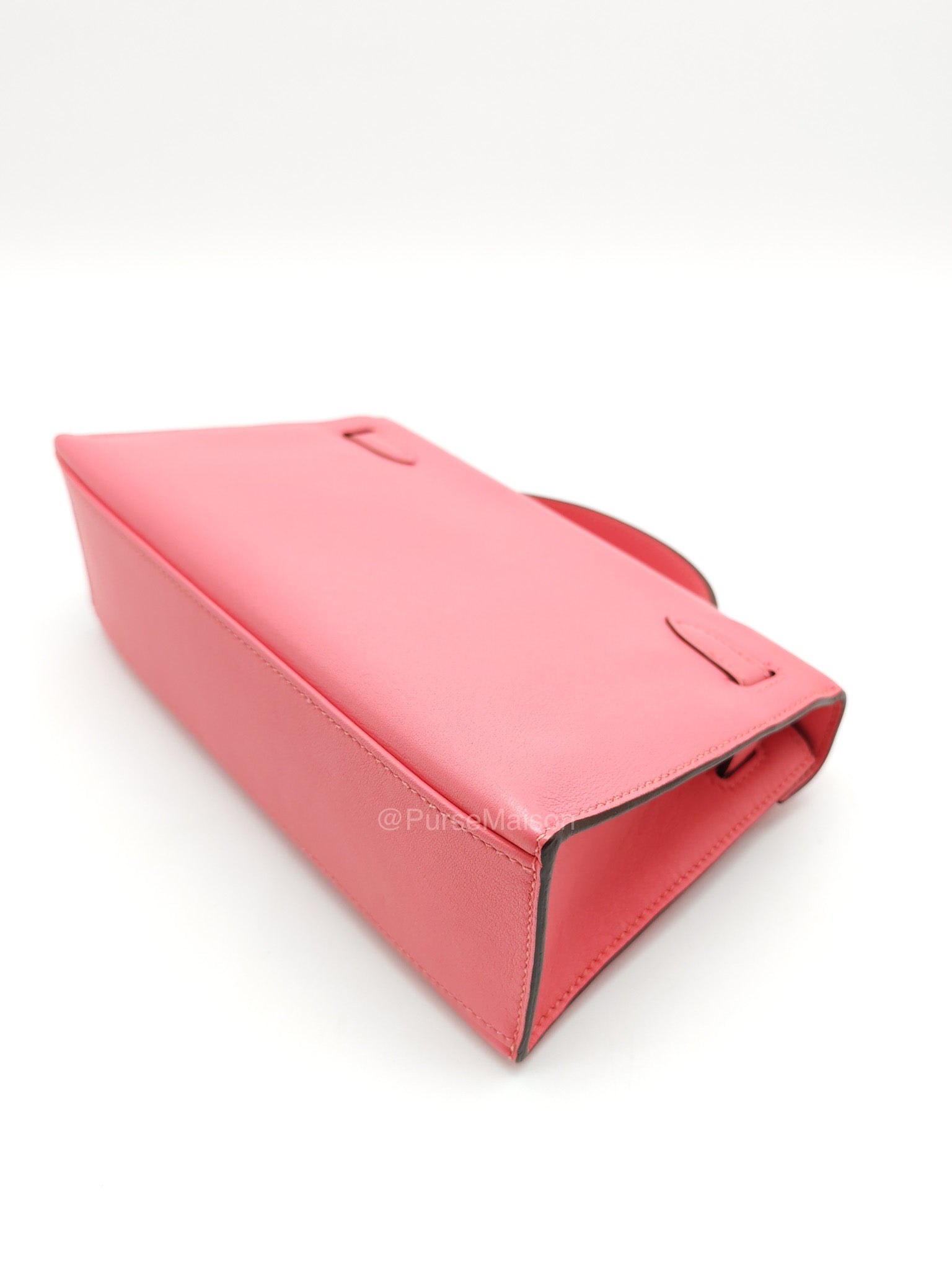 Hermes Kelly Pochette Rose Azalee in Swift Leather and Palladium Hardware Stamp A (2017)