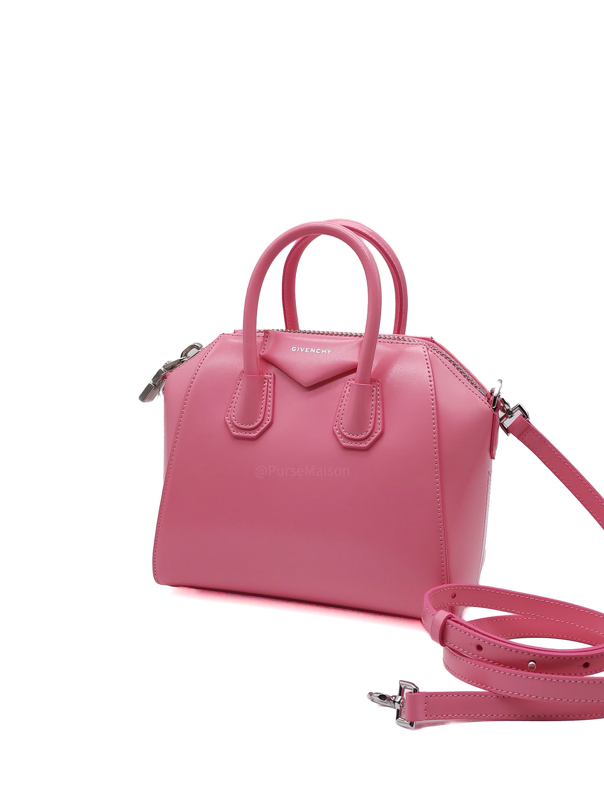 Givenchy Antigona Mini in Pink Calfskin Leather and Silver Hardware