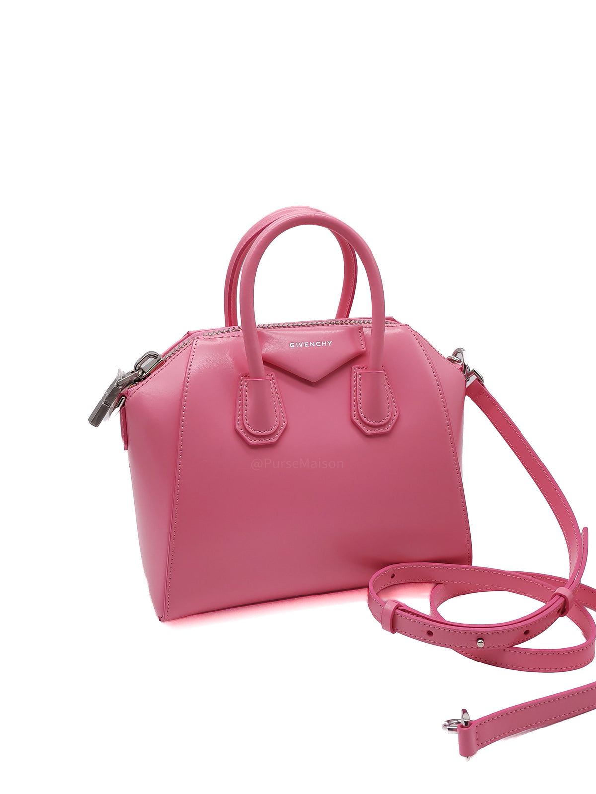 Givenchy Antigona Mini in Pink Calfskin Leather and Silver Hardware