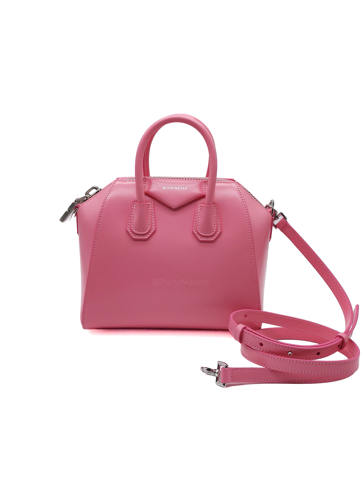 Givenchy Antigona Mini in Pink Calfskin Leather and Silver Hardware