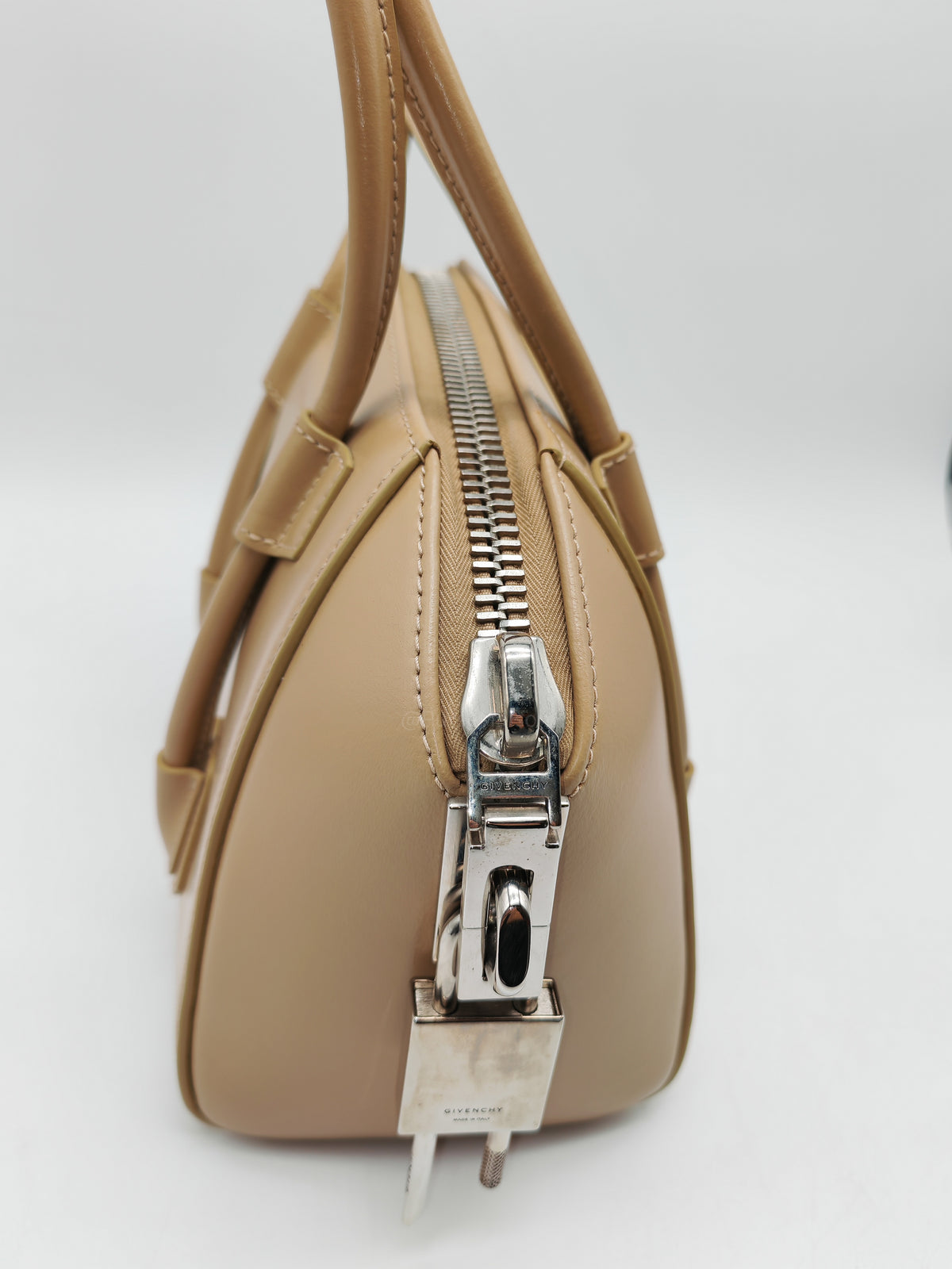 Givenchy Antigona Mini in Beige Box Calfskin Leather and Silver Hardware