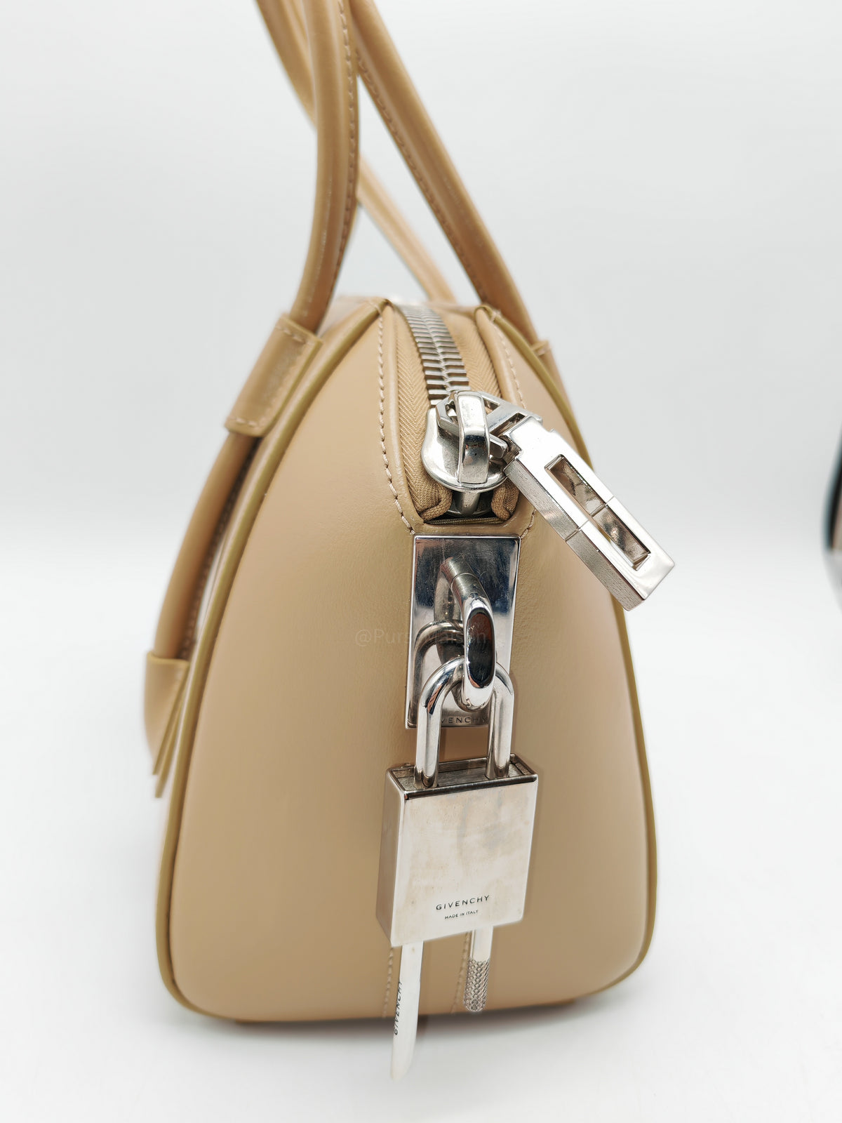 Givenchy Antigona Mini in Beige Box Calfskin Leather and Silver Hardware