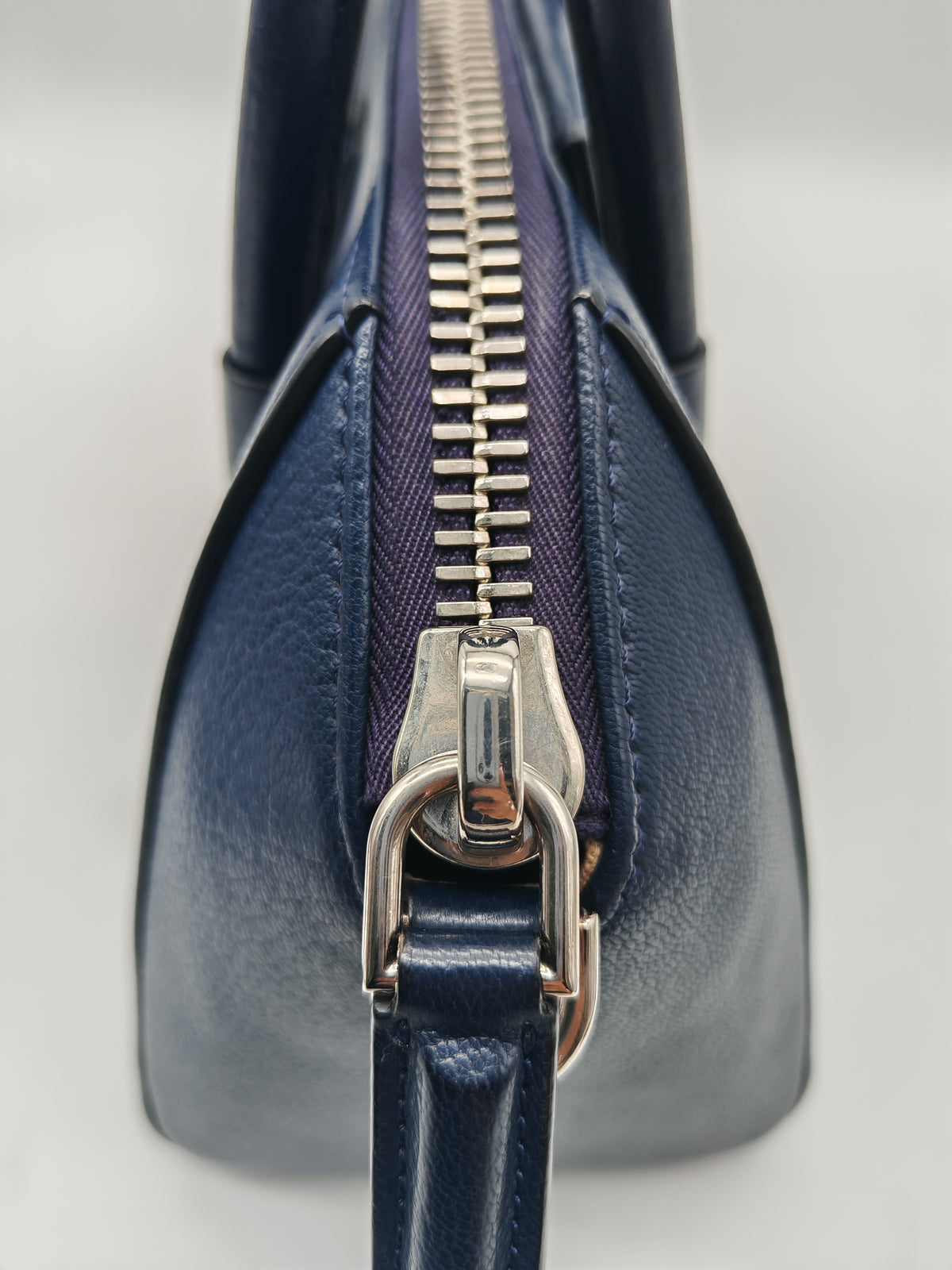 Givenchy Antigona Mini in Navy Blue Grained Calfskin Leather and Silver Hardware