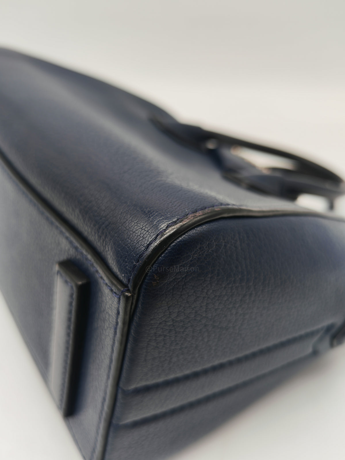 Givenchy Antigona Mini in Navy Blue Grained Calfskin Leather and Silver Hardware