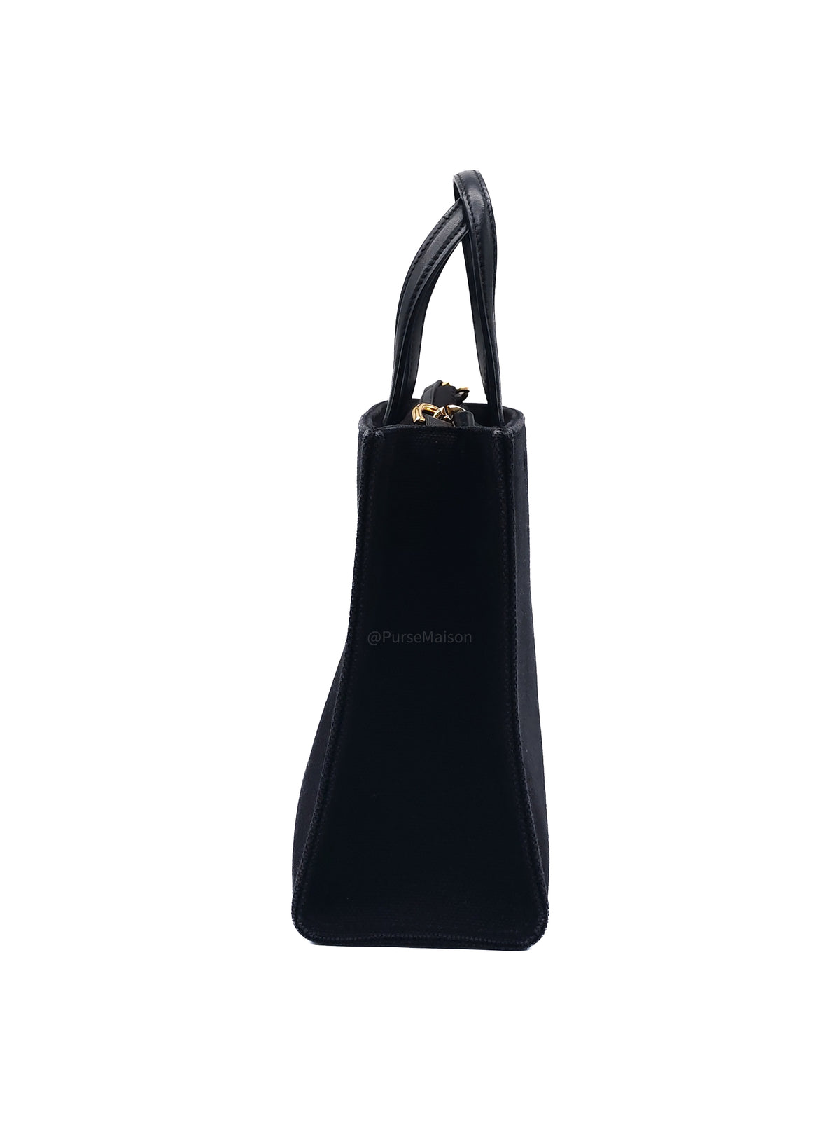 Givenchy Small G-Tote Bag Black Fiber Canvas Gold Hardware