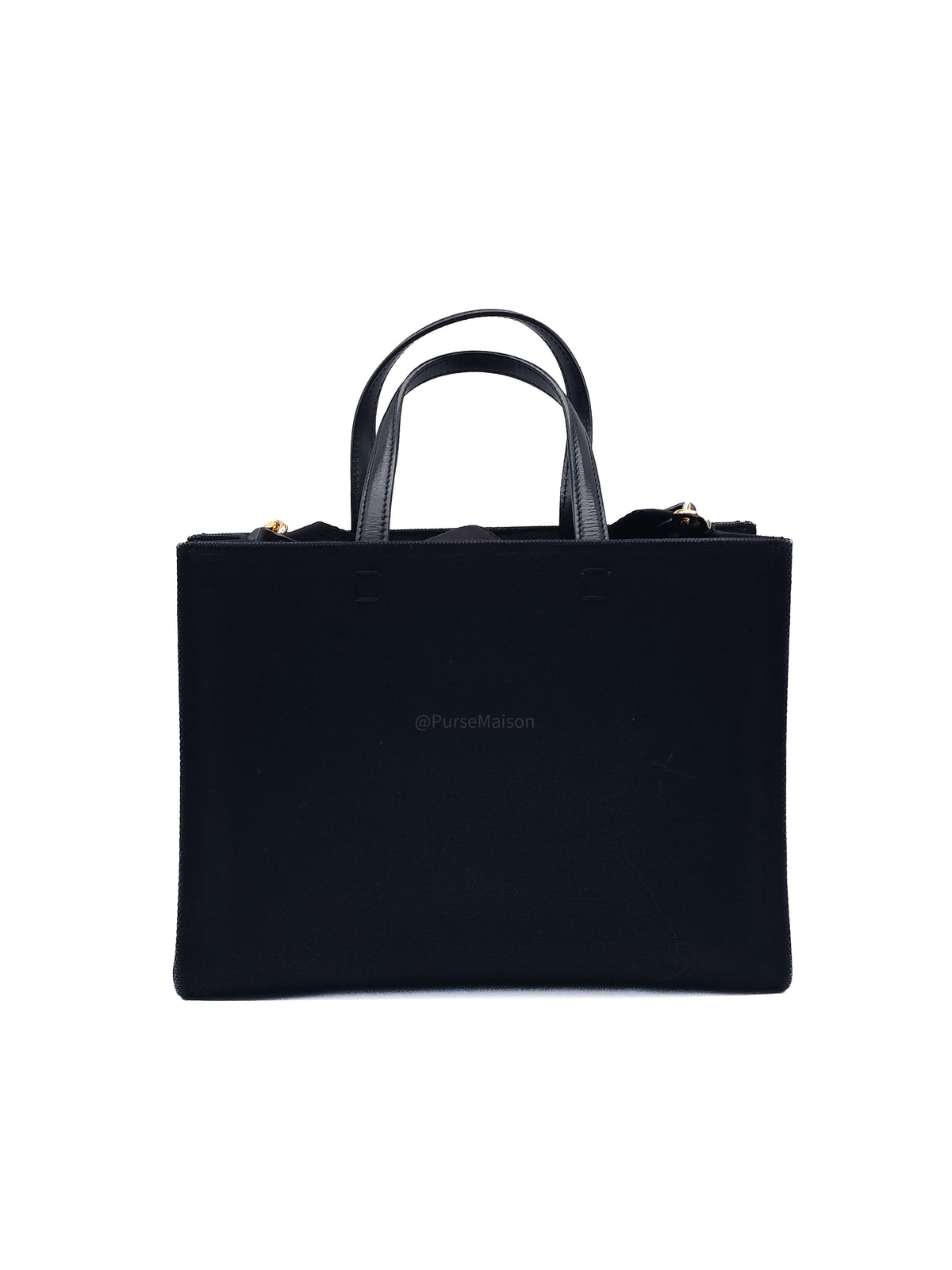 Givenchy Small G-Tote Bag Black Fiber Canvas Gold Hardware