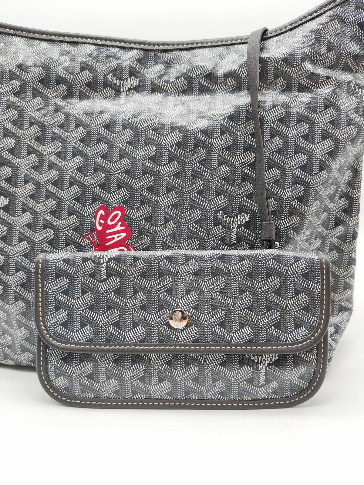 Goyard Boheme Hobo Bag PM in Gray Goyardine Canvas