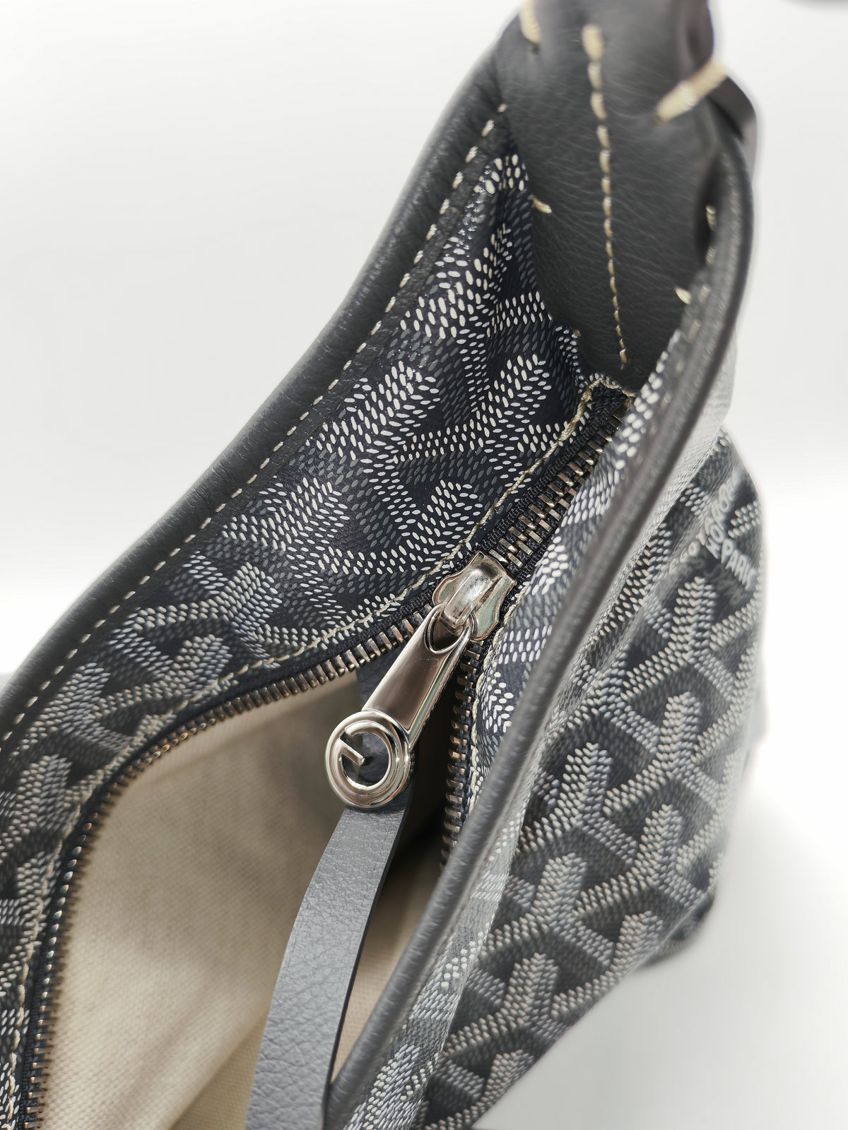 Goyard Boheme Hobo Bag PM in Gray Goyardine Canvas