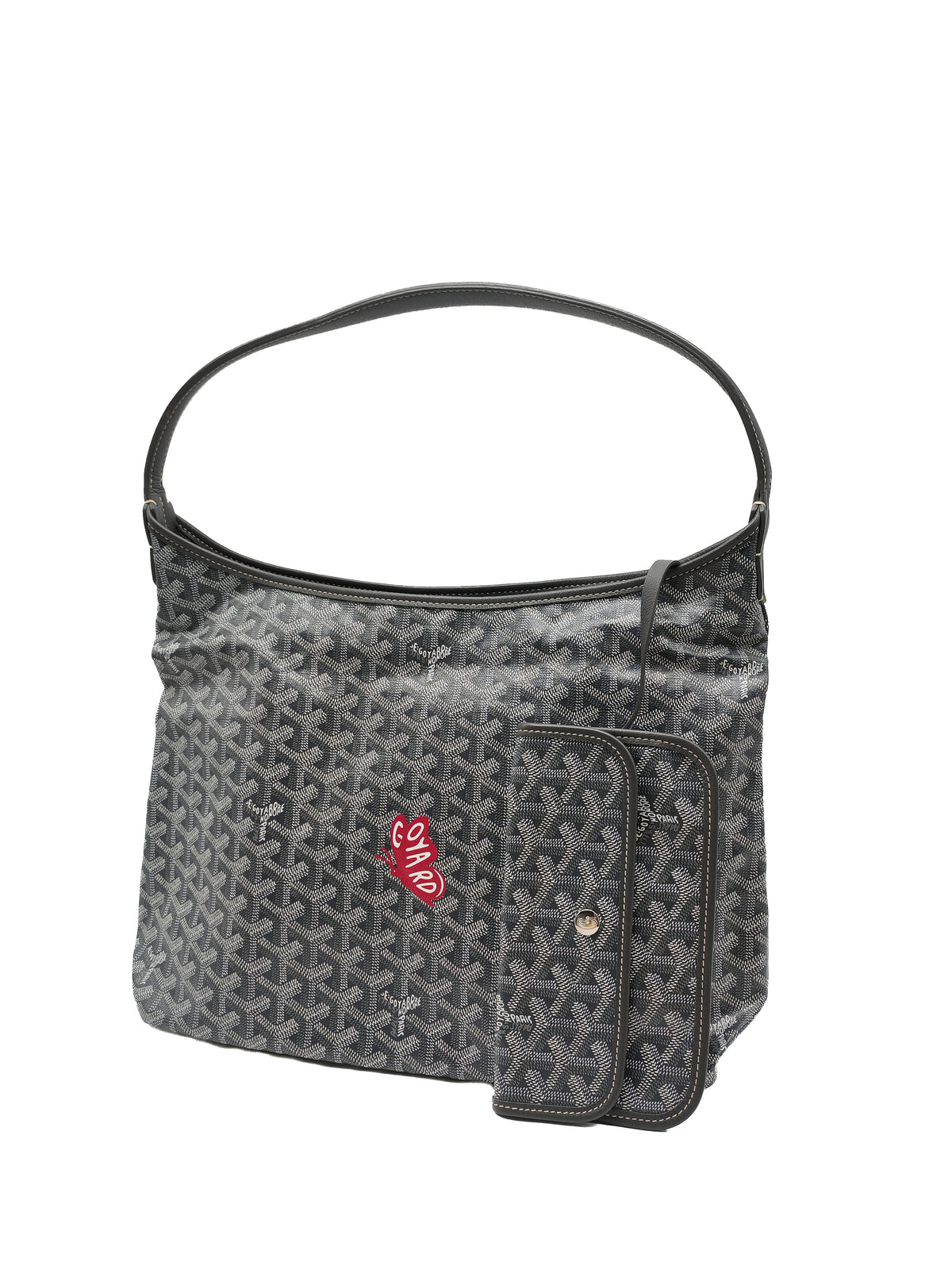 Goyard Boheme Hobo Bag PM in Gray Goyardine Canvas
