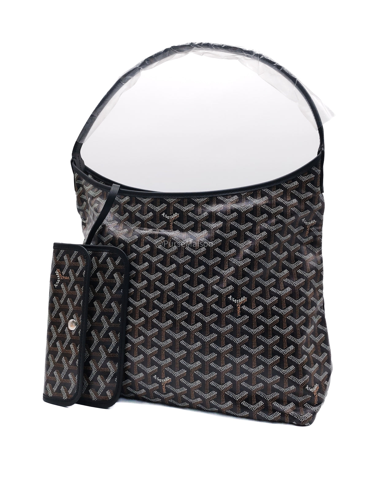 Goyard Boheme Hobo Bag PM in Black Goyardine Canvas