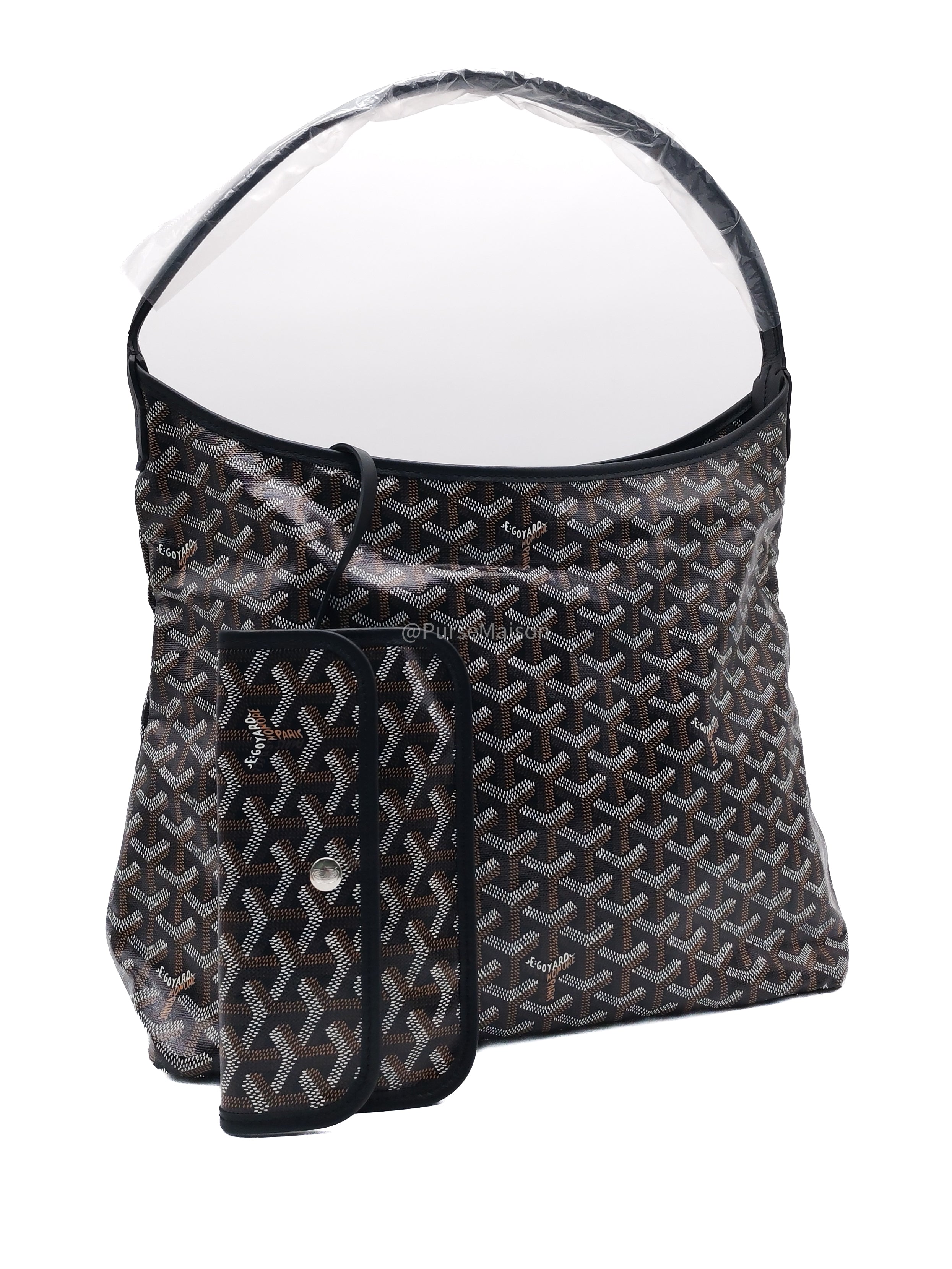 Goyard Boheme Hobo Bag PM in Black Goyardine Canvas