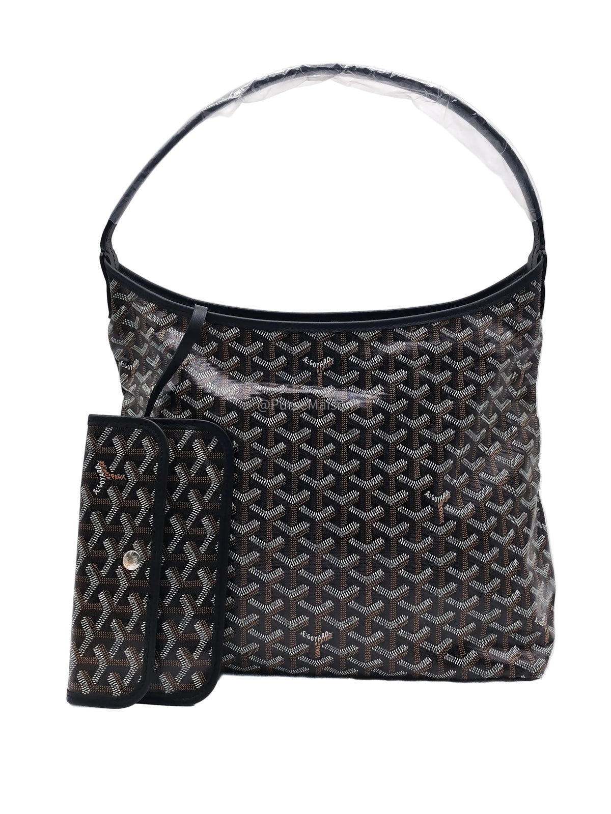 Goyard Boheme Hobo Bag PM in Black Goyardine Canvas