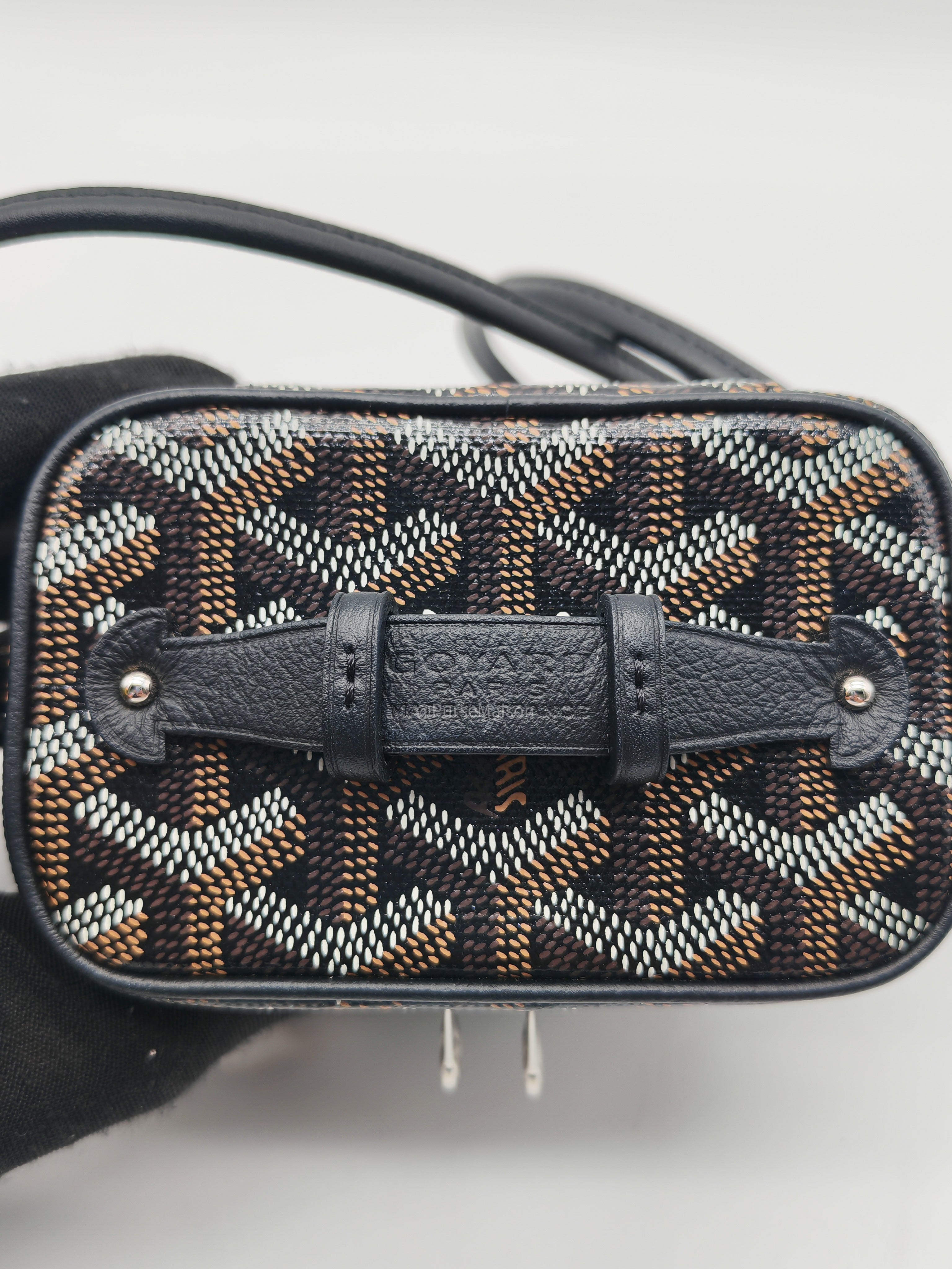 Goyard Muse Nano Vanity Case in Black Goyardine Canvas and Silver Hardware