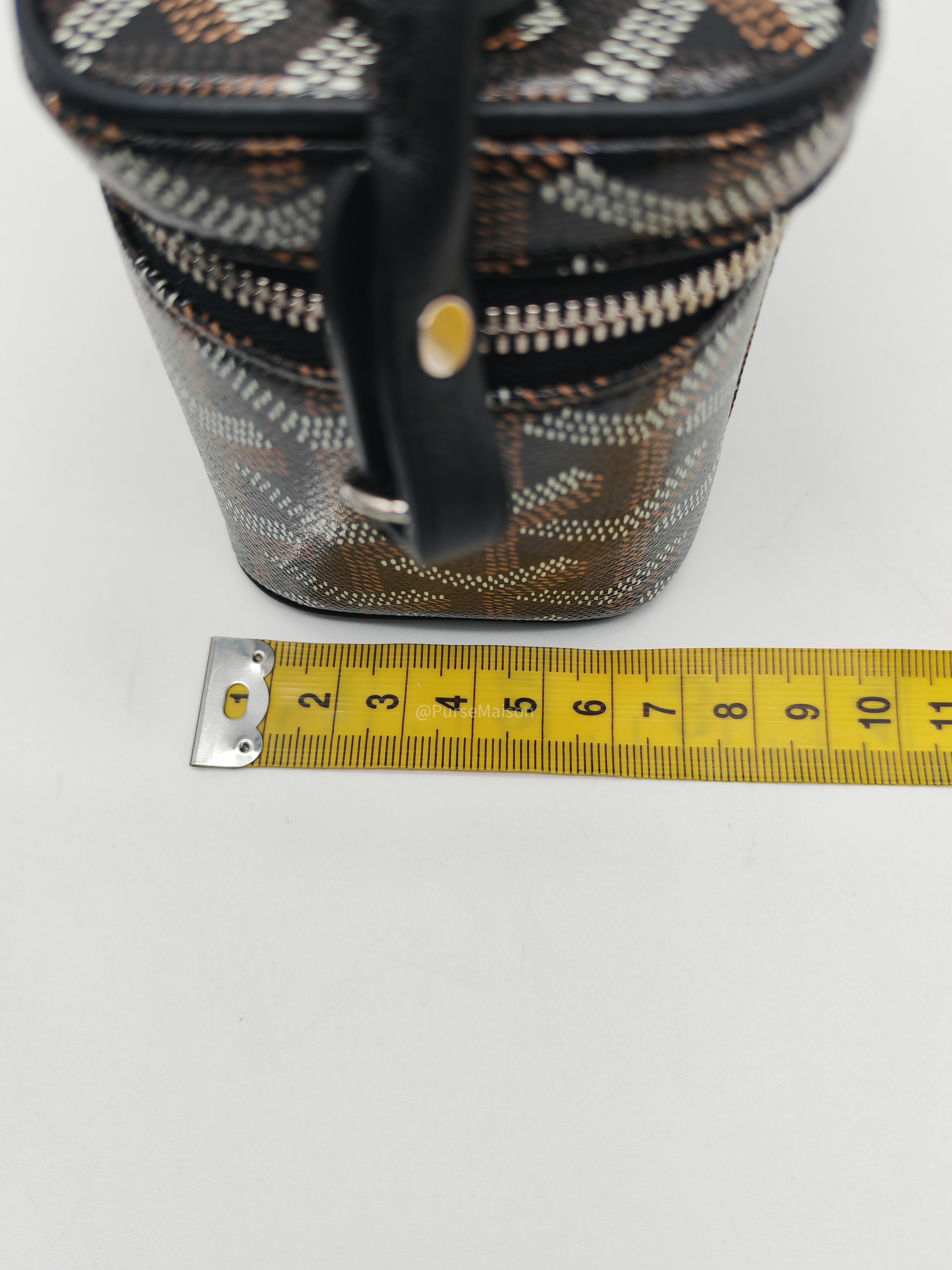 Goyard Muse Nano Vanity Case in Black Goyardine Canvas and Silver Hardware