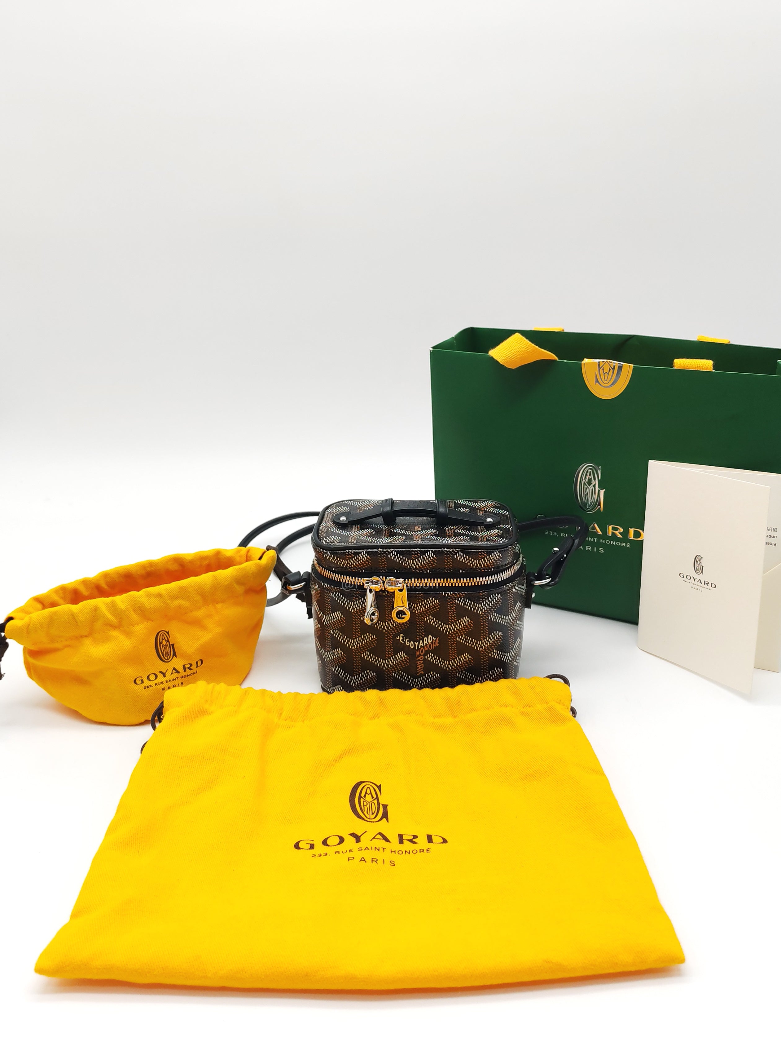 Goyard Muse Nano Vanity Case in Black Goyardine Canvas and Silver Hardware