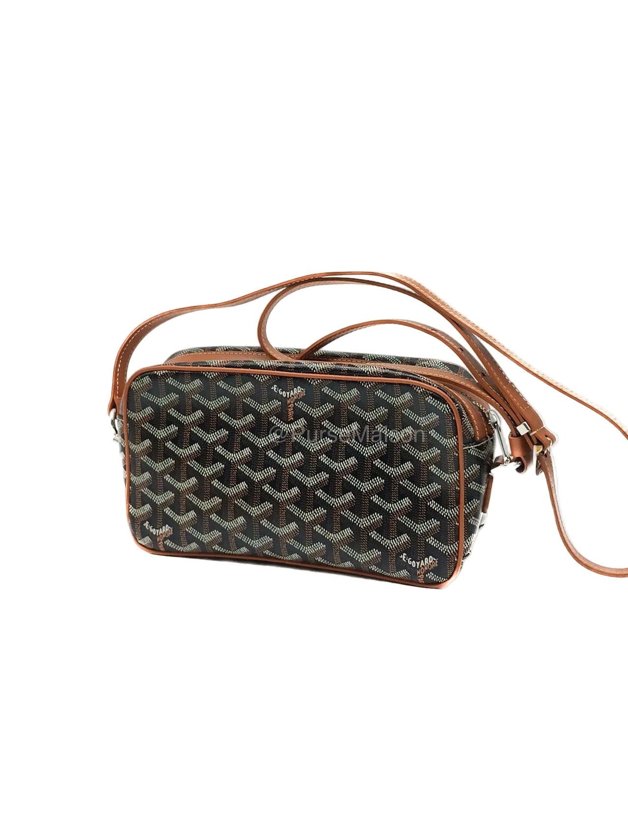 Goyard Cap Vert PM in Black/Tan Goyardine Canvas