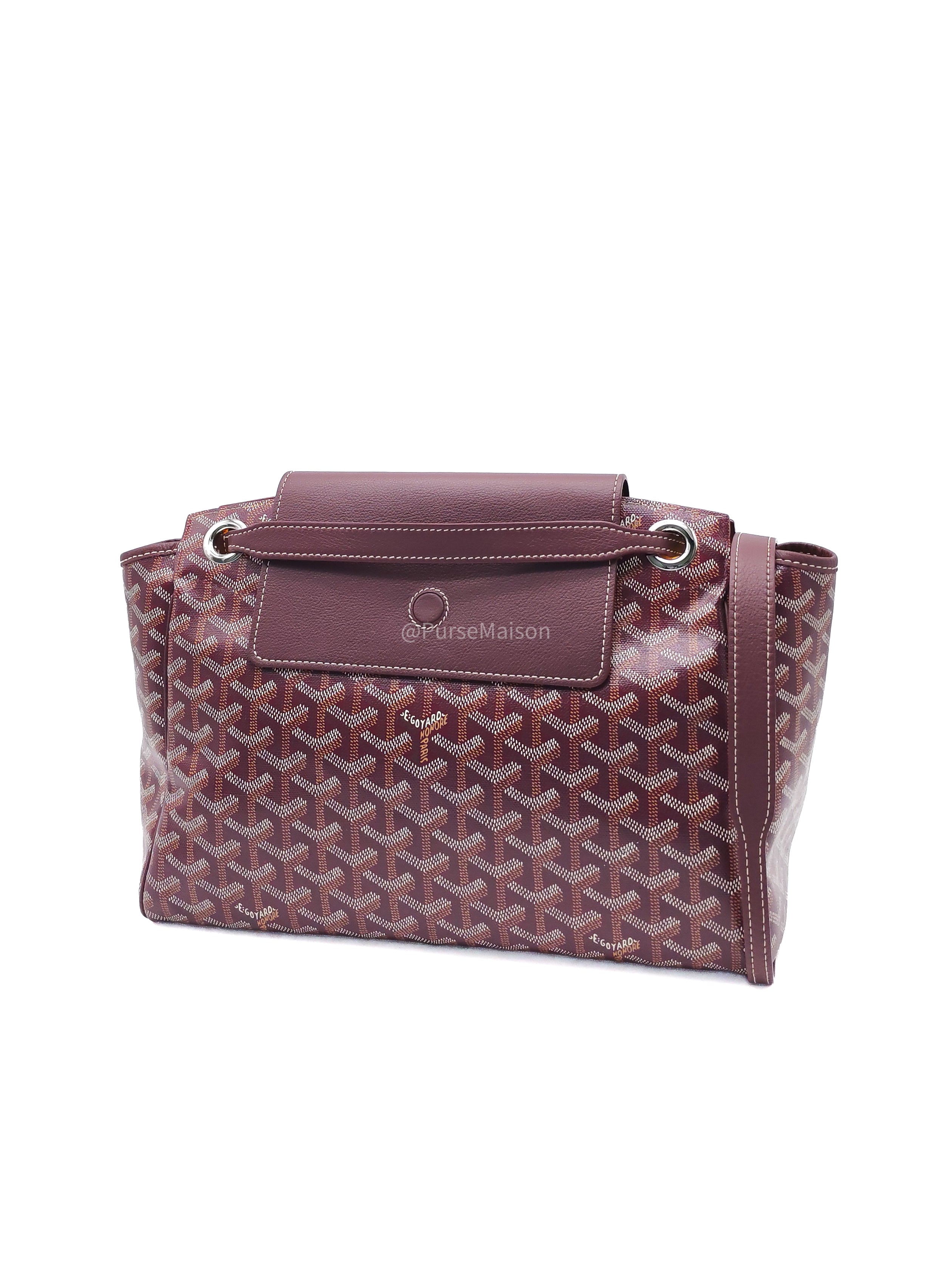 Goyard Rouette Souple Shoulder Bag PM in Burgundy Goyardine Canvas