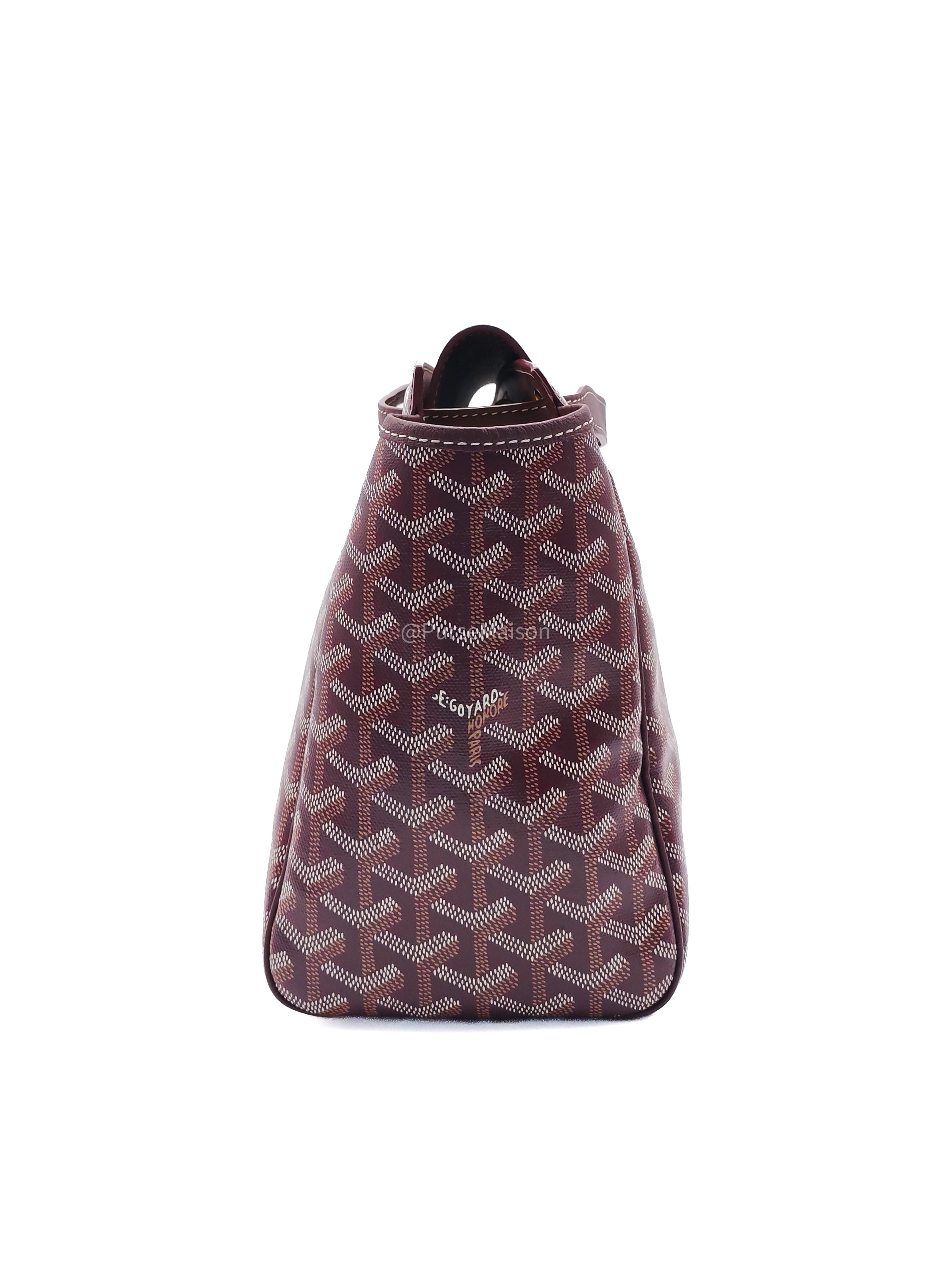 Goyard Rouette Souple Shoulder Bag PM in Burgundy Goyardine Canvas