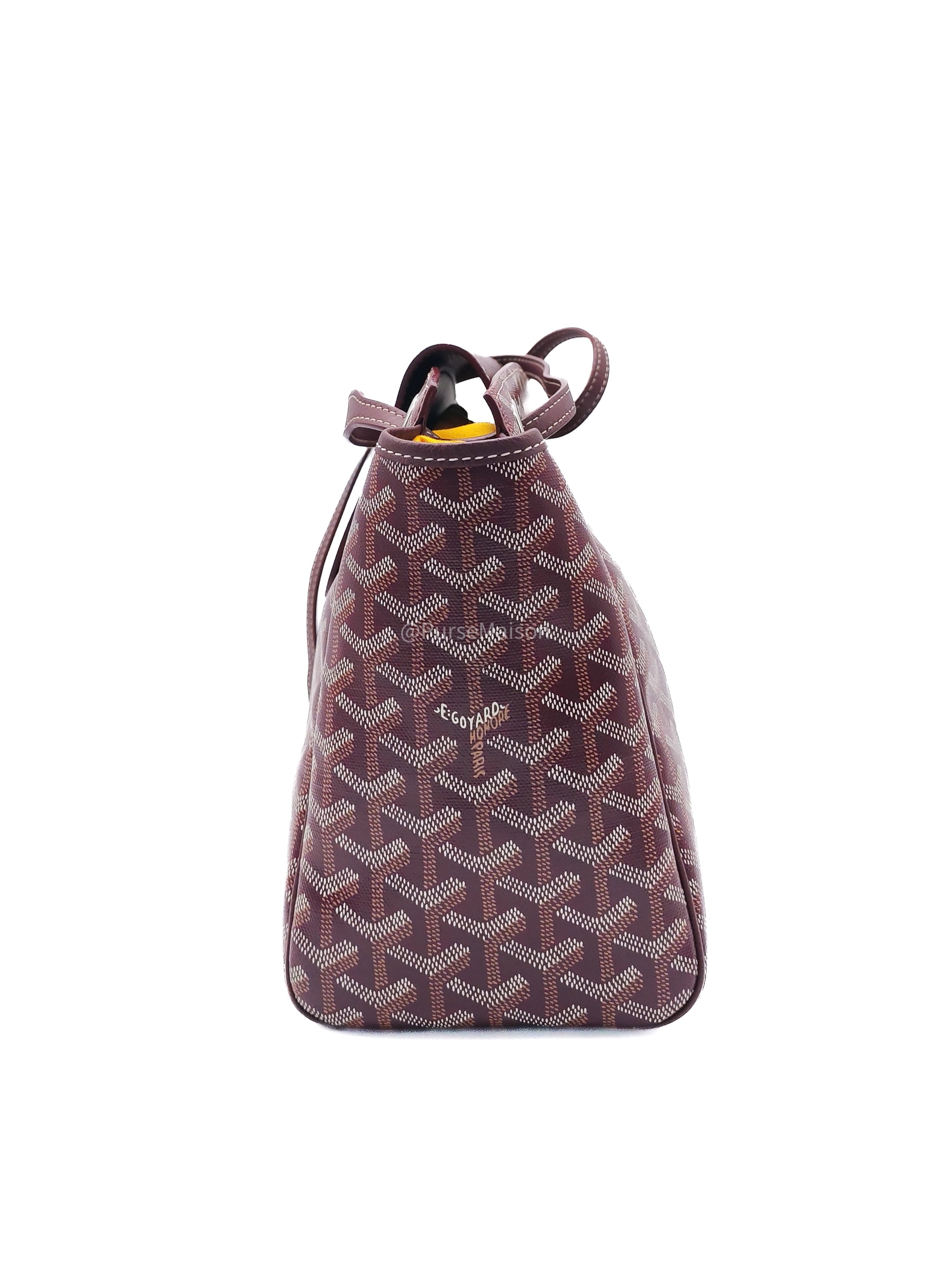 Goyard Rouette Souple Shoulder Bag PM in Burgundy Goyardine Canvas