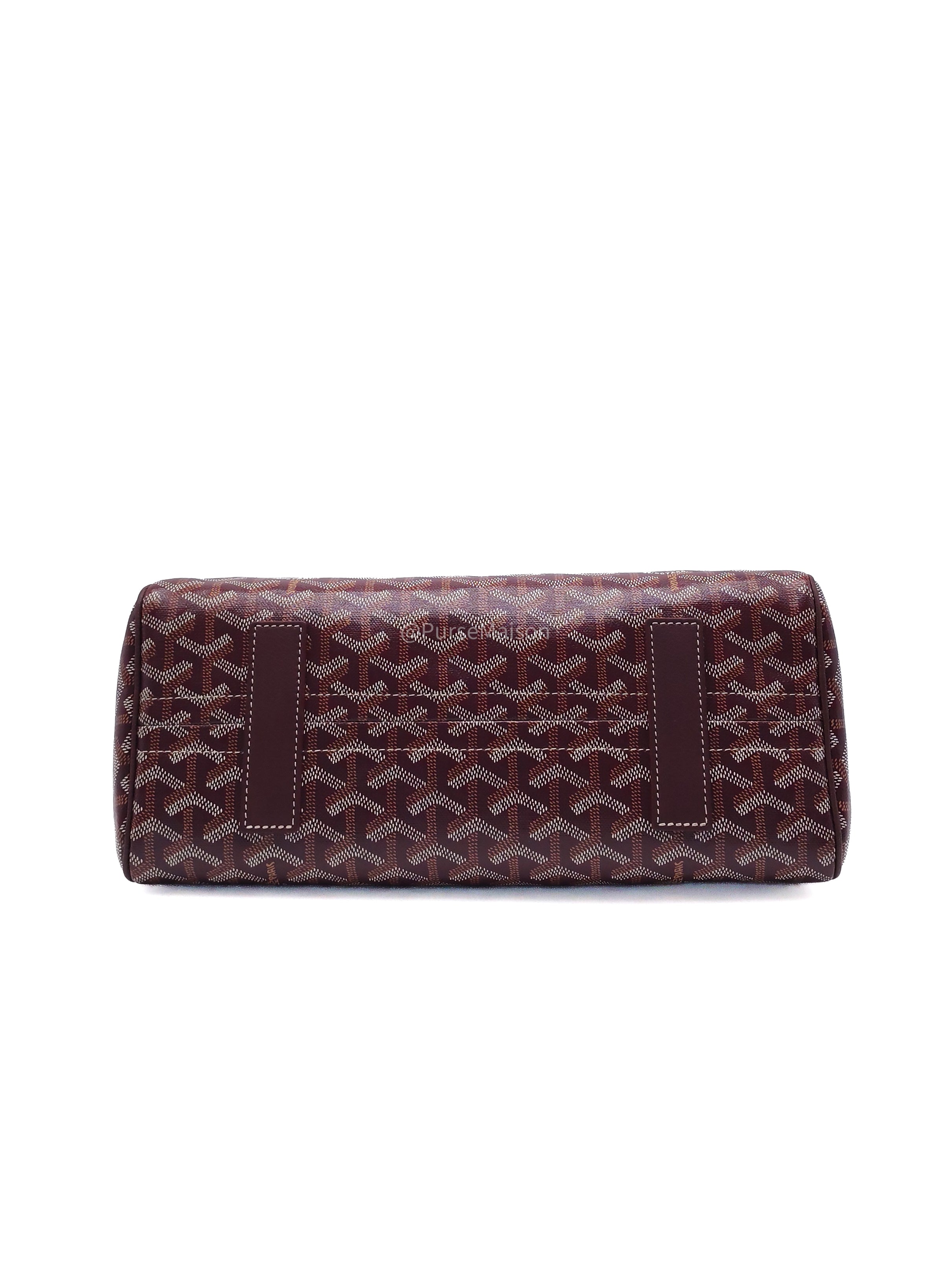 Goyard Rouette Souple Shoulder Bag PM in Burgundy Goyardine Canvas