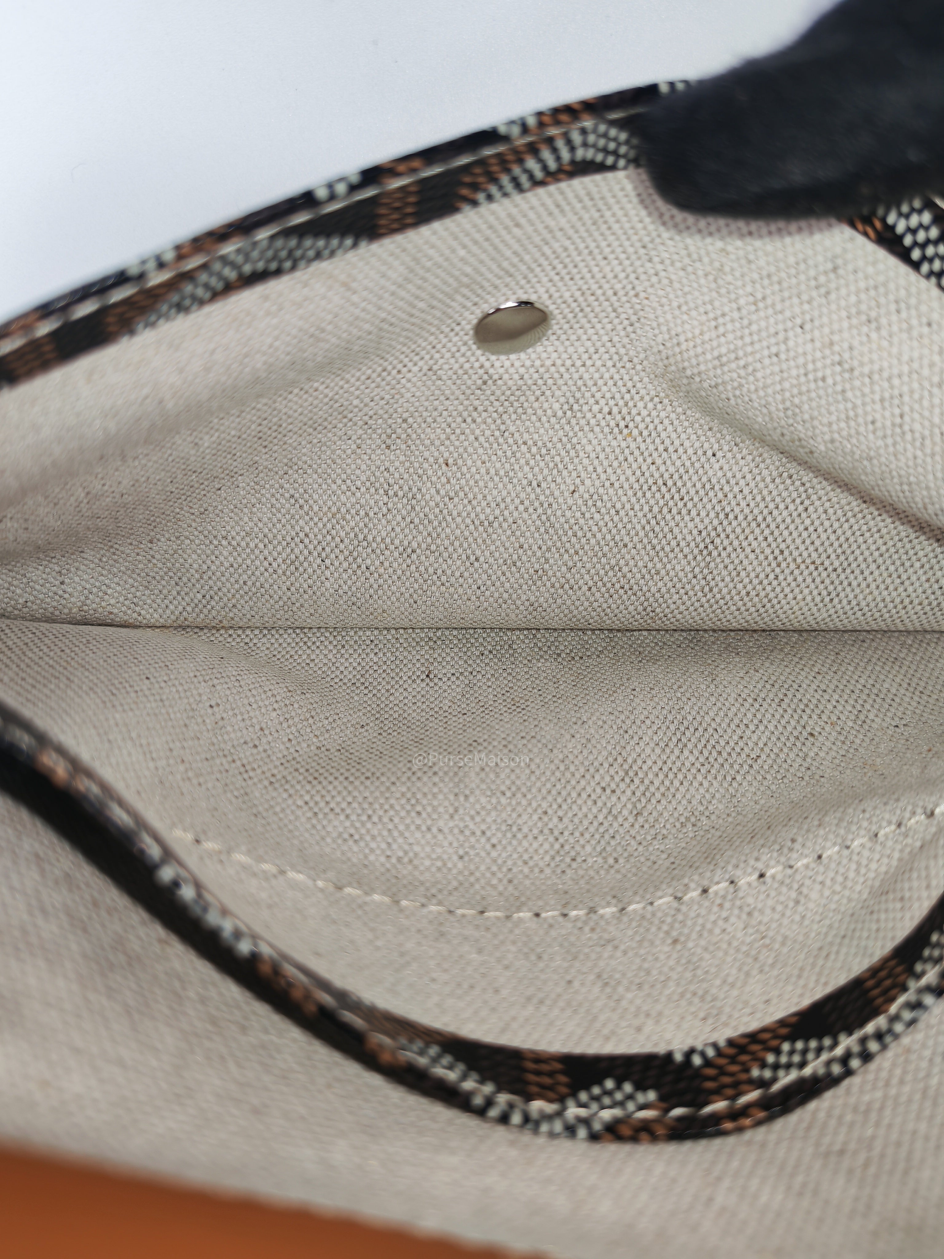 Goyard Sac Anjou Tote Bag PM in Noir Et Naturel/Tan Goyardine Canvas