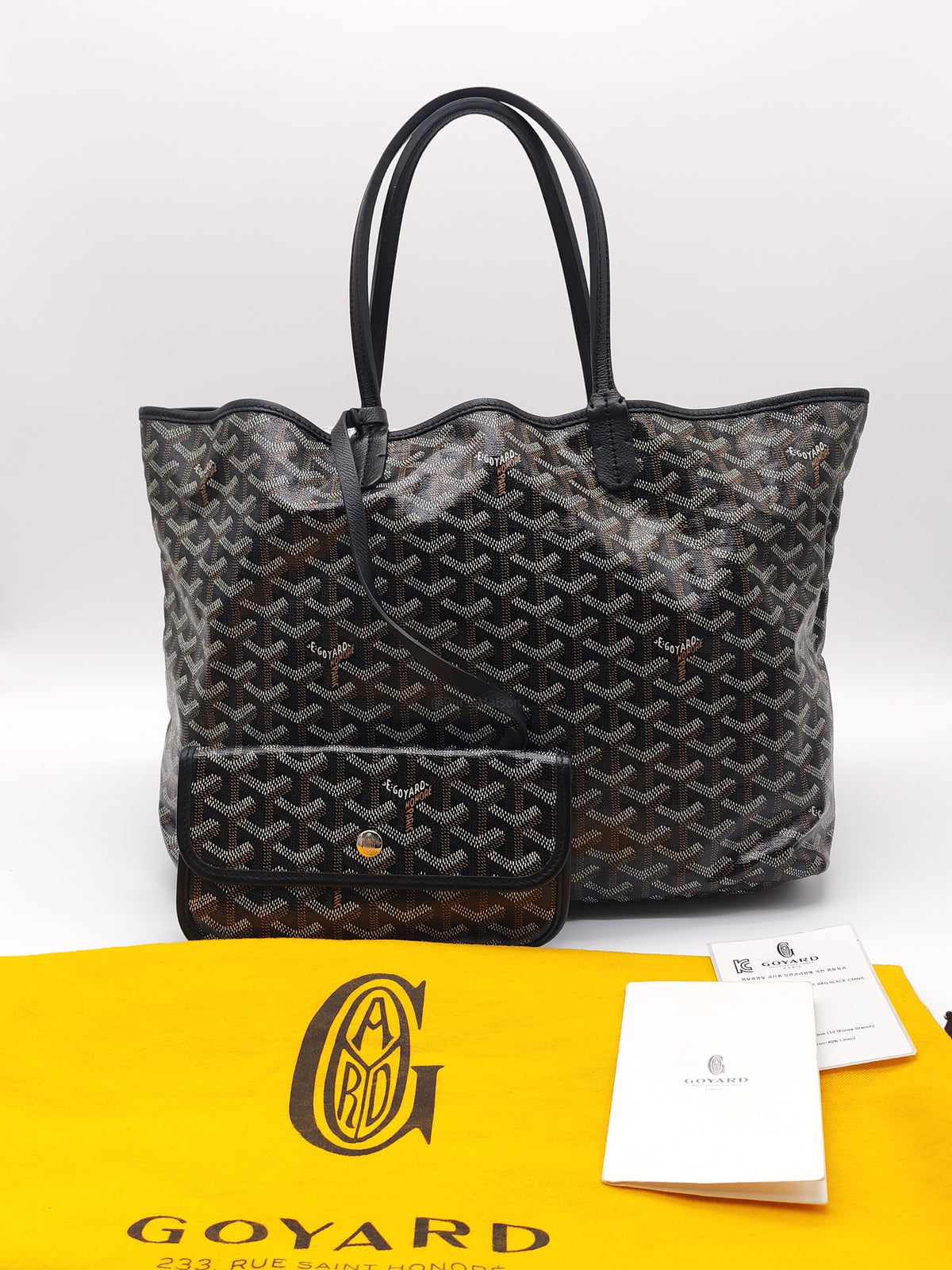 Goyard Saint Louis Tote Bag PM in Black Goyardine Canvas