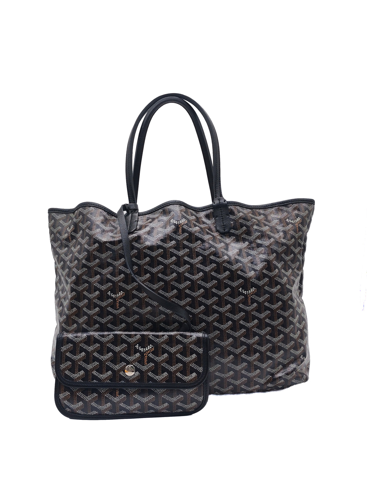 Goyard Saint Louis Tote Bag PM in Black Goyardine Canvas