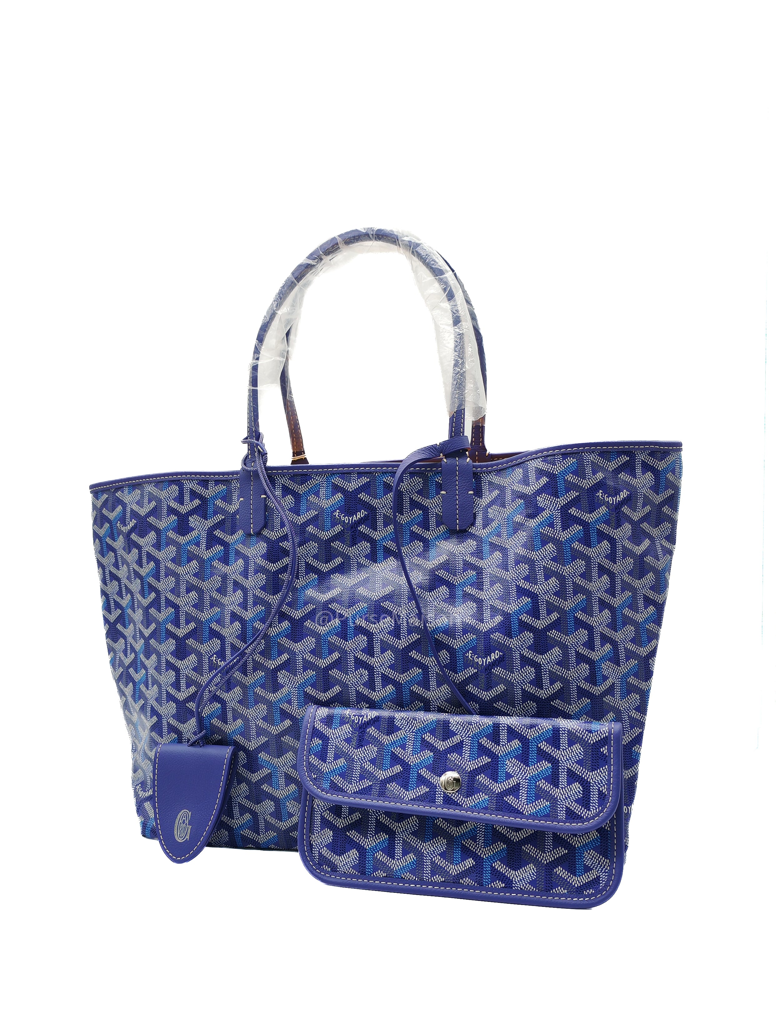 Goyard Saint Louis PM Tote Bag in Multicolored Blueberry Purple Canvas Limited Edition with Croc Universel Clip Charm