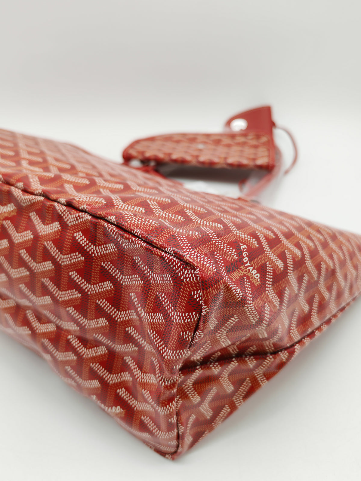 Goyard Saint Louis Tote Bag PM in Red Goyardine Canvas with Croc Universal Clip Charm