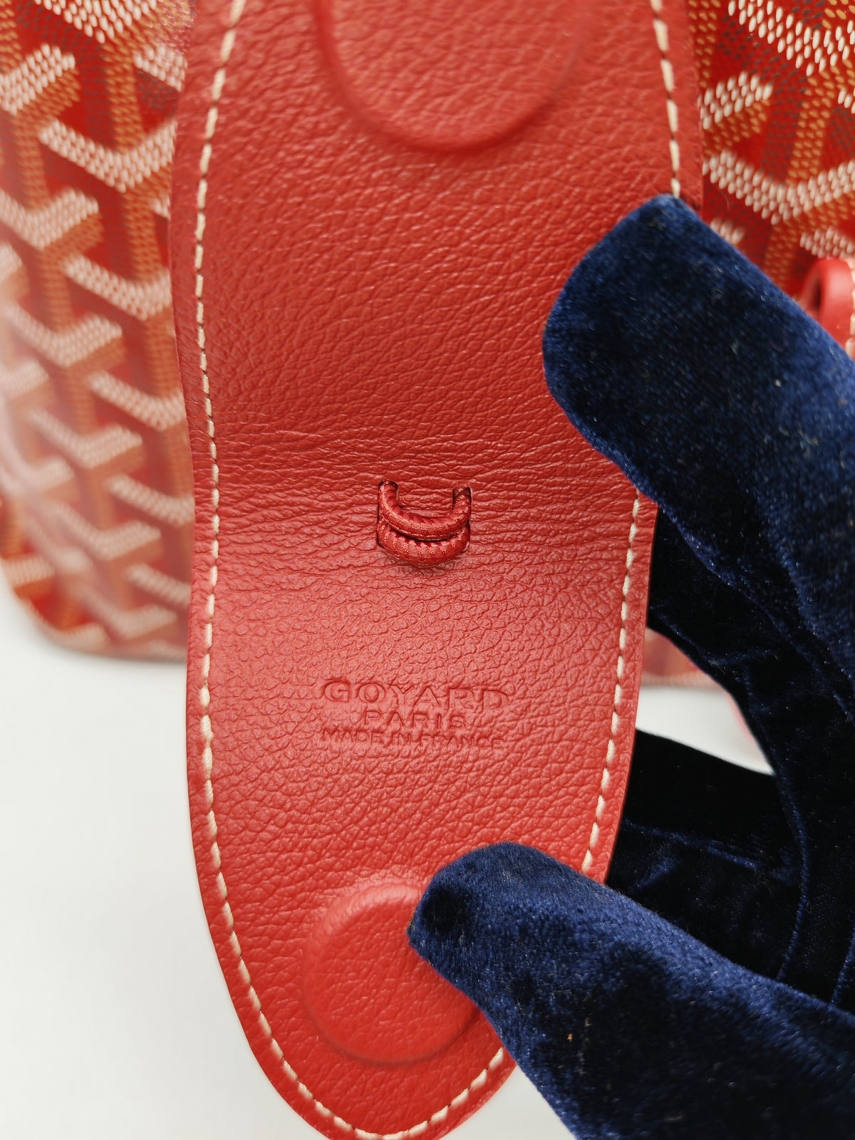 Goyard Saint Louis Tote Bag PM in Red Goyardine Canvas with Croc Universal Clip Charm