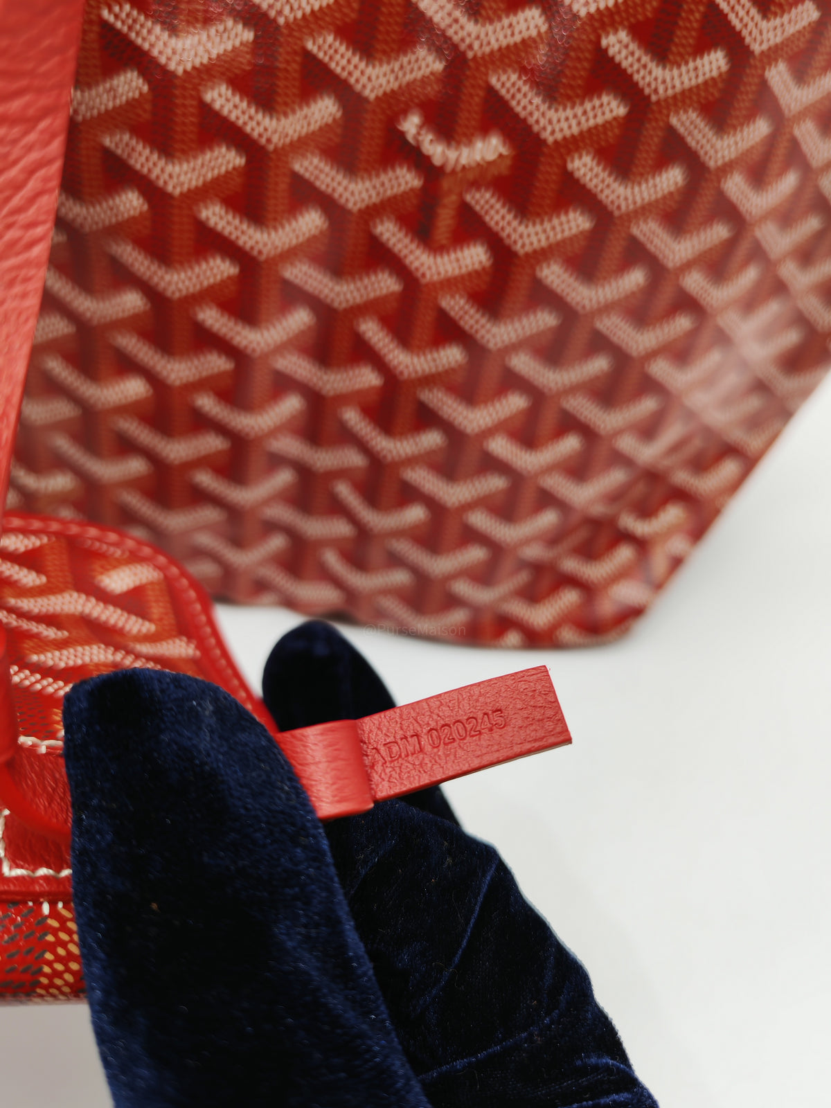 Goyard Saint Louis Tote Bag PM in Red Goyardine Canvas with Croc Universal Clip Charm