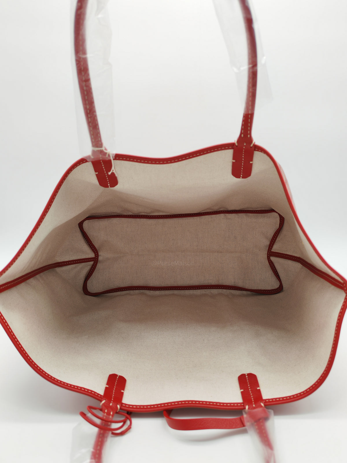 Goyard Saint Louis Tote Bag PM in Red Goyardine Canvas with Croc Universal Clip Charm