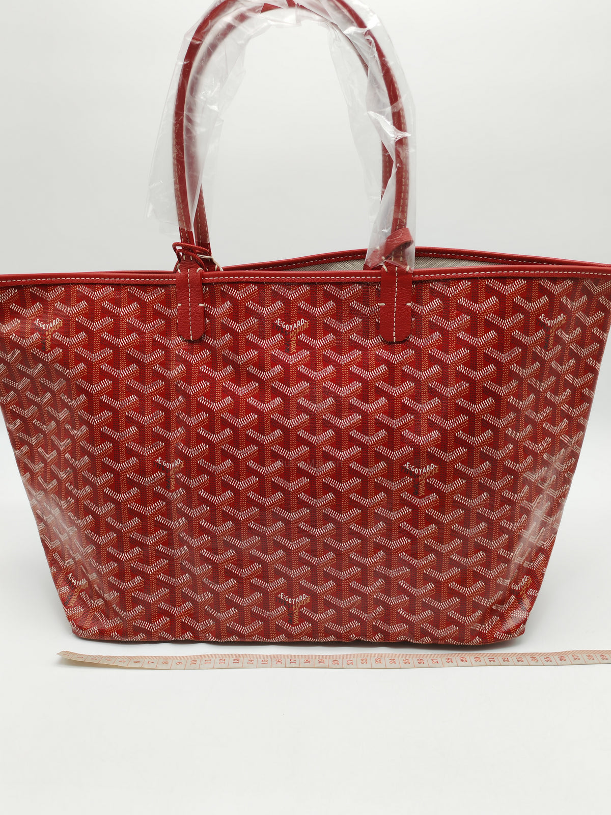 Goyard Saint Louis Tote Bag PM in Red Goyardine Canvas with Croc Universal Clip Charm