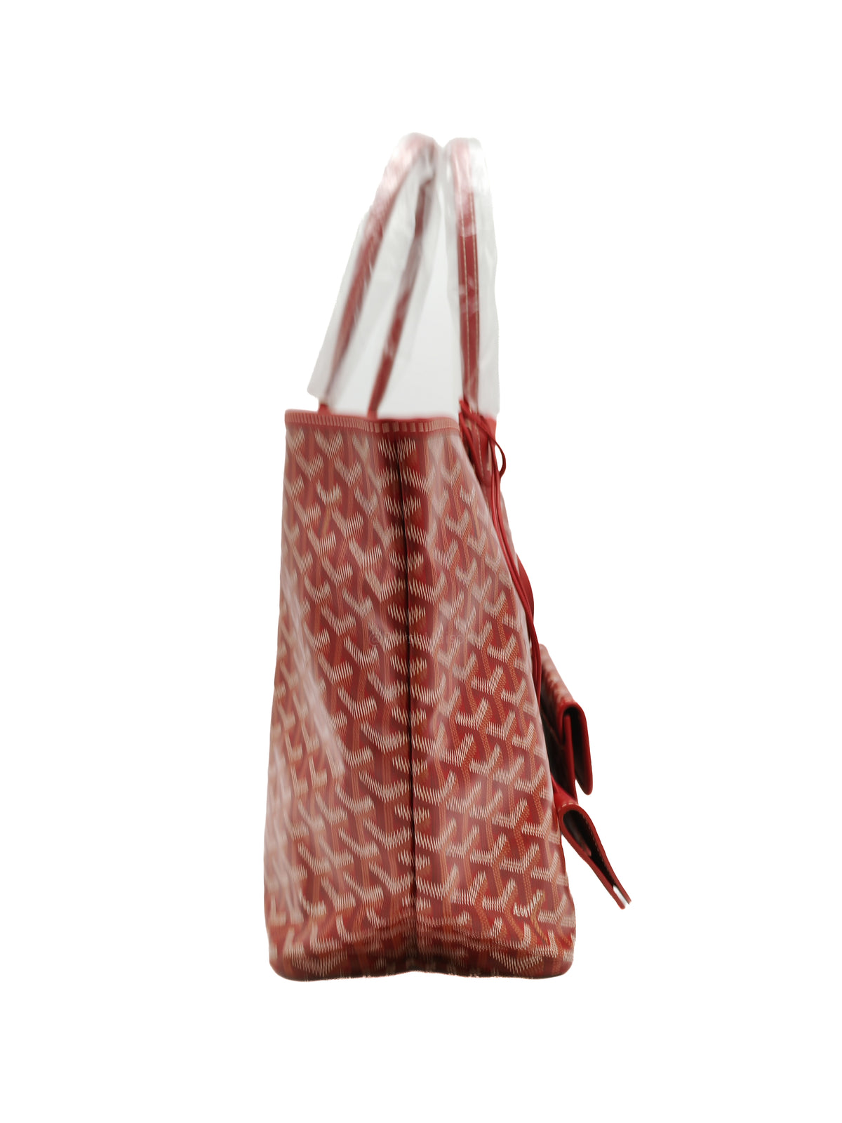 Goyard Saint Louis Tote Bag PM in Red Goyardine Canvas with Croc Universal Clip Charm