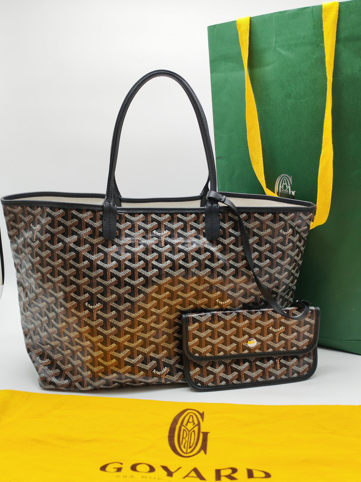 Goyard Saint Louis PM in Black Goyardine Canvas